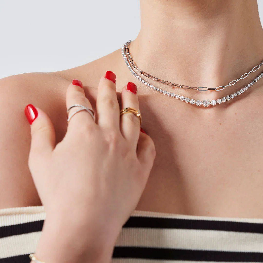 Allure Tennis Natural Diamond Necklace | White Gold - Image 10