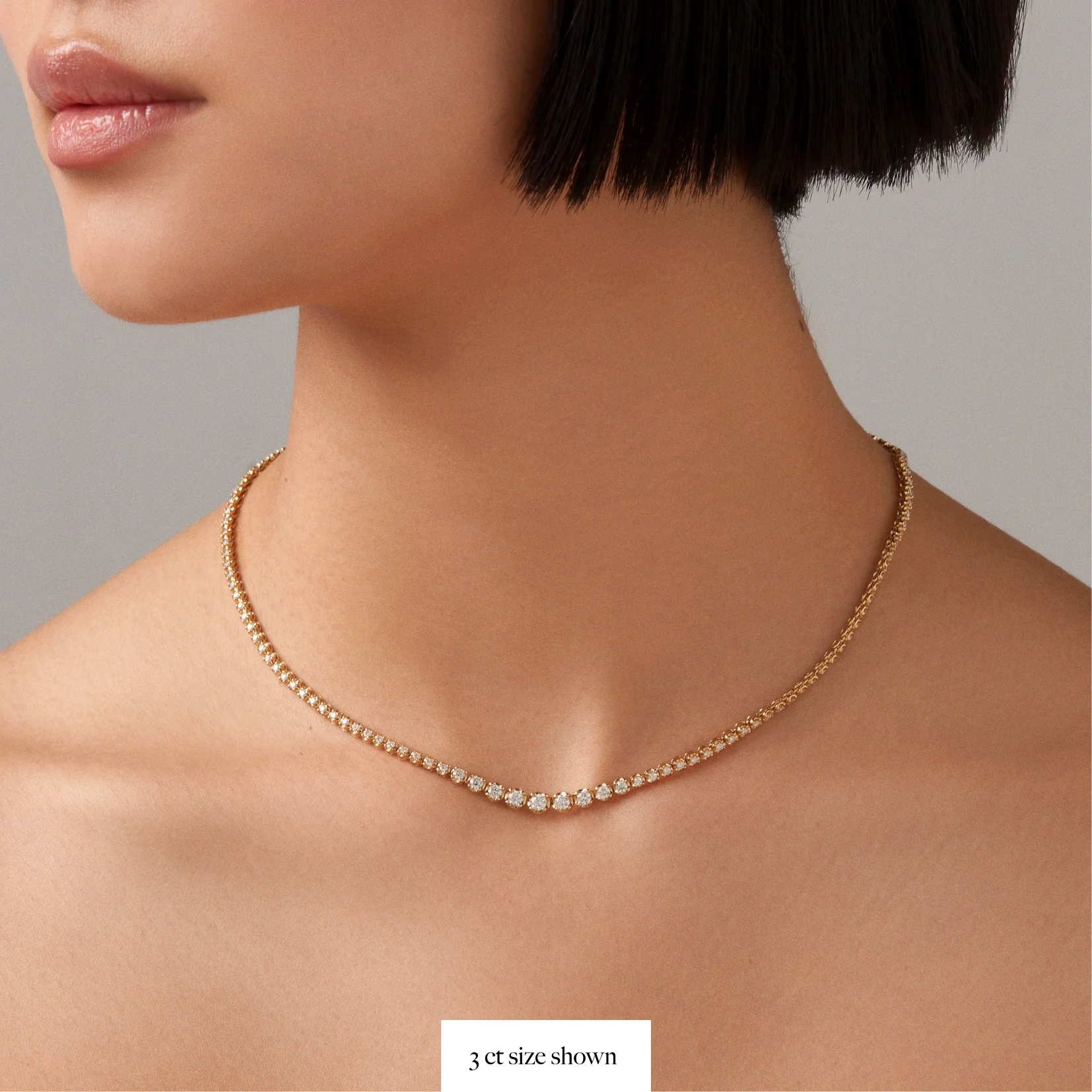 Allure Tennis Natural Diamond Necklace | White Gold - Image 13
