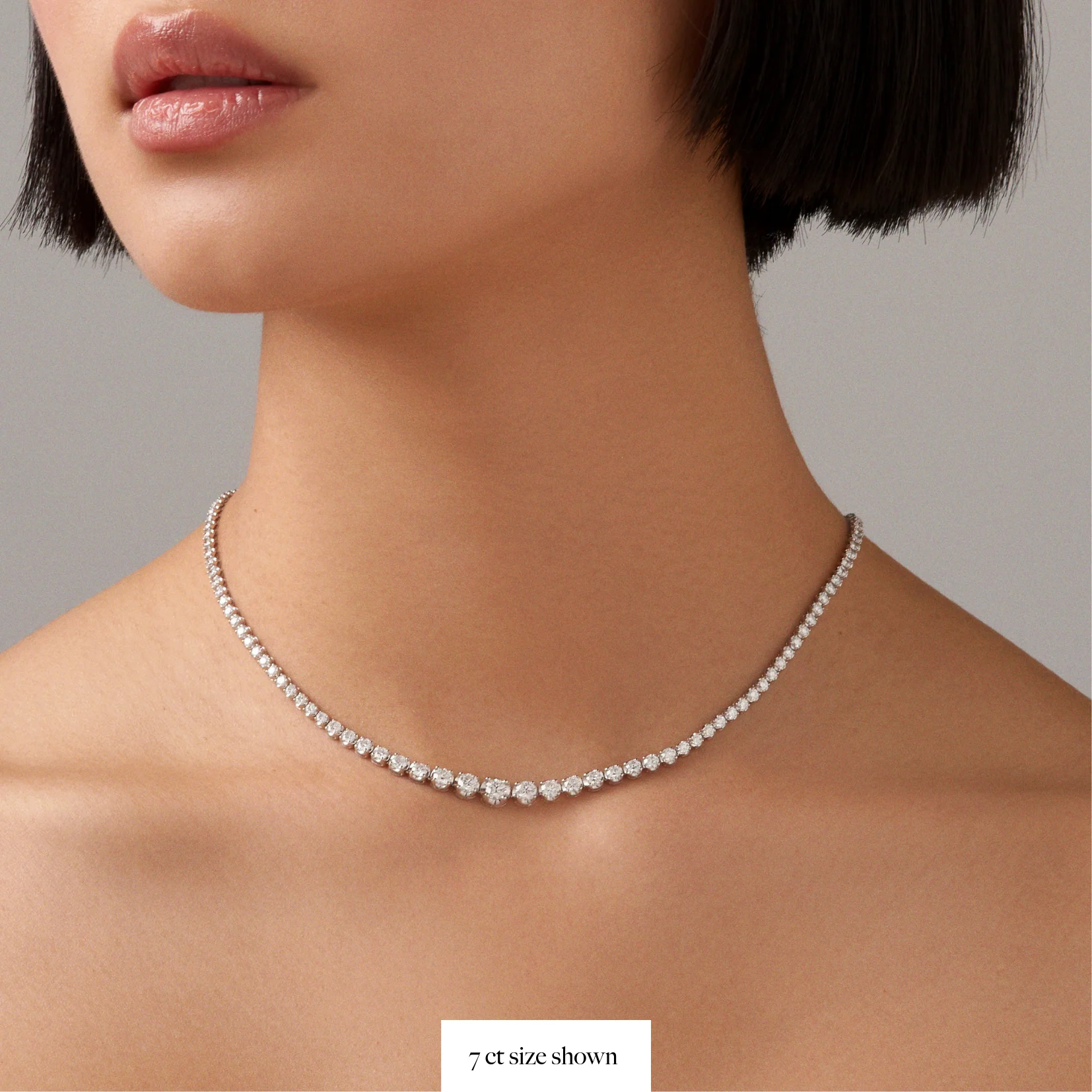 Allure Tennis Natural Diamond Necklace | White Gold - Image 4
