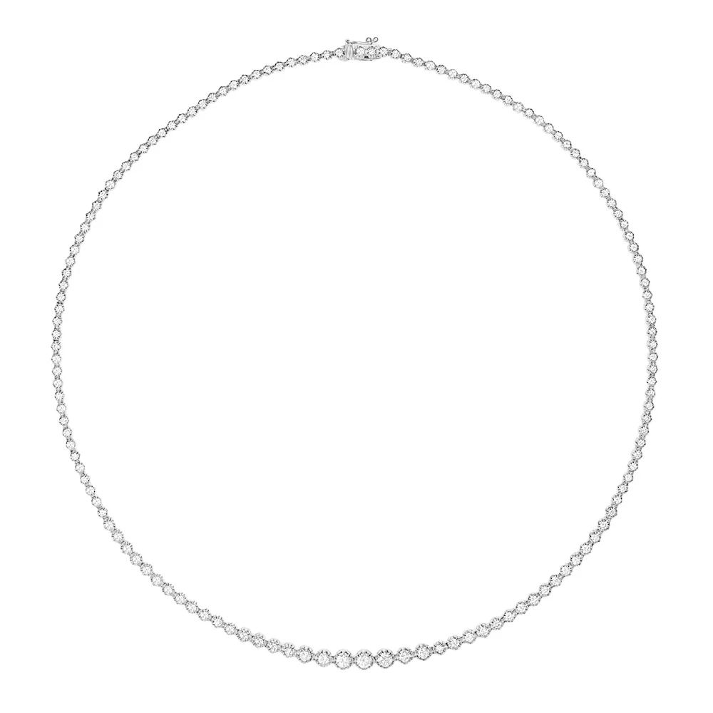 Allure Tennis Natural Diamond Necklace | White Gold - Image 7