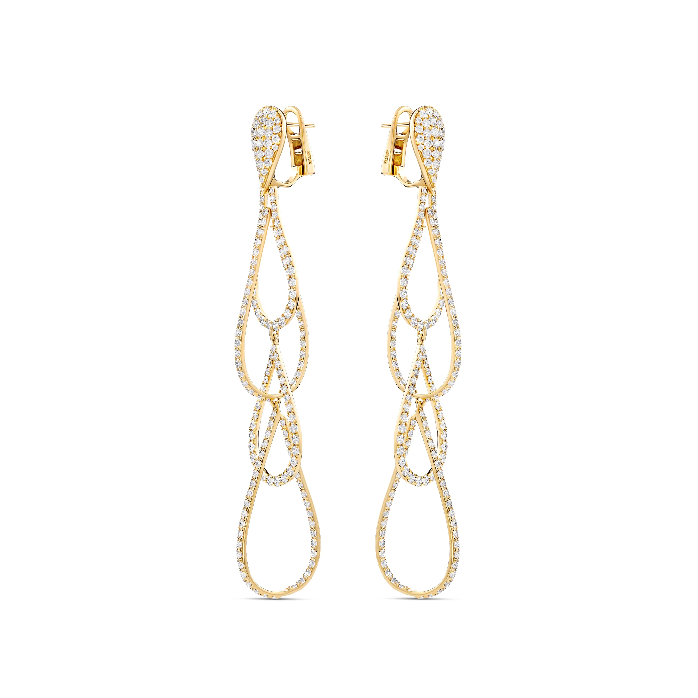 Capri Dreaming® Breeze Pavé Tear Drop Earrings | 18K Yellow Gold - Image 3