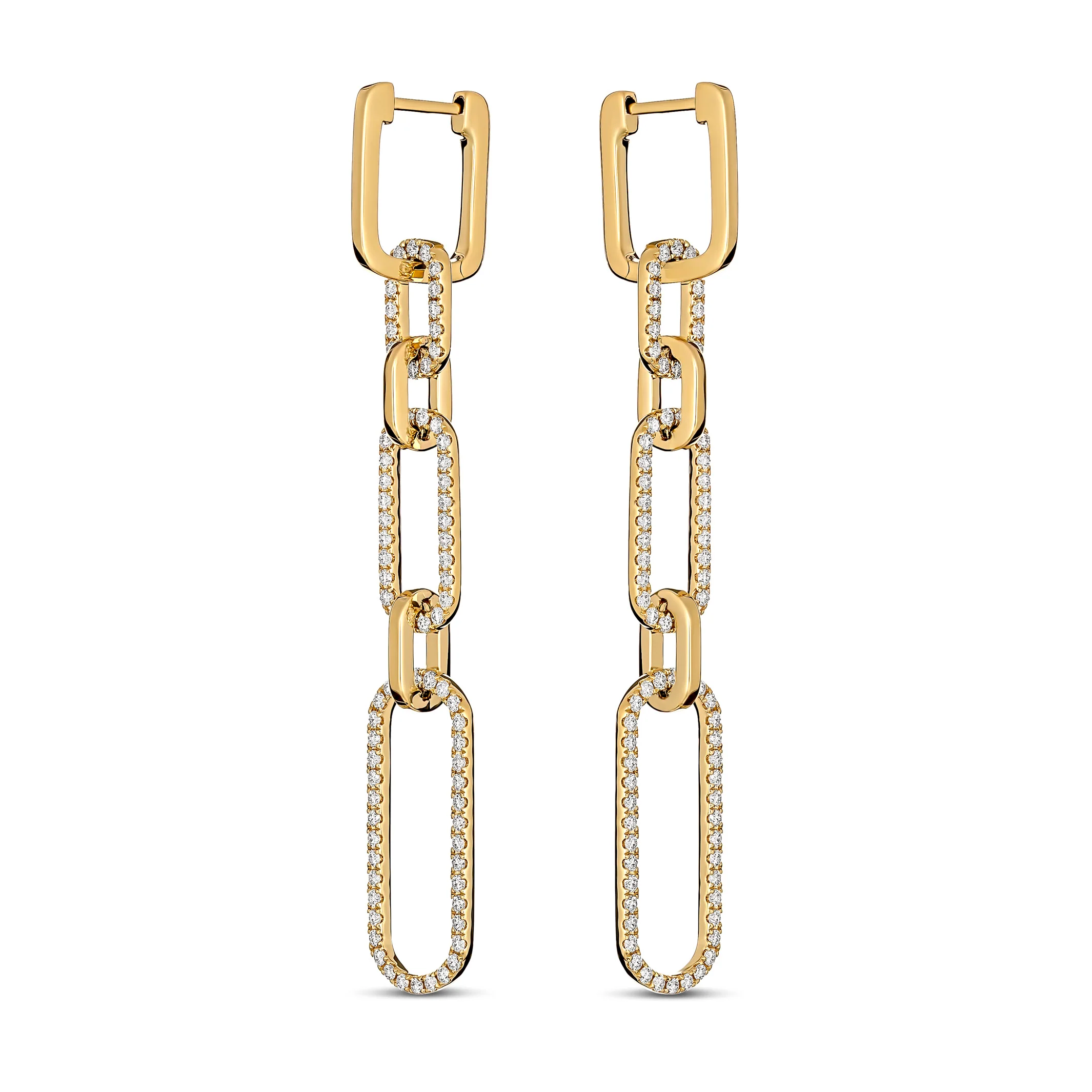 Capri Dreaming® Paperclip Diamond Drop Earrings | 18K Yellow Gold - Image 3