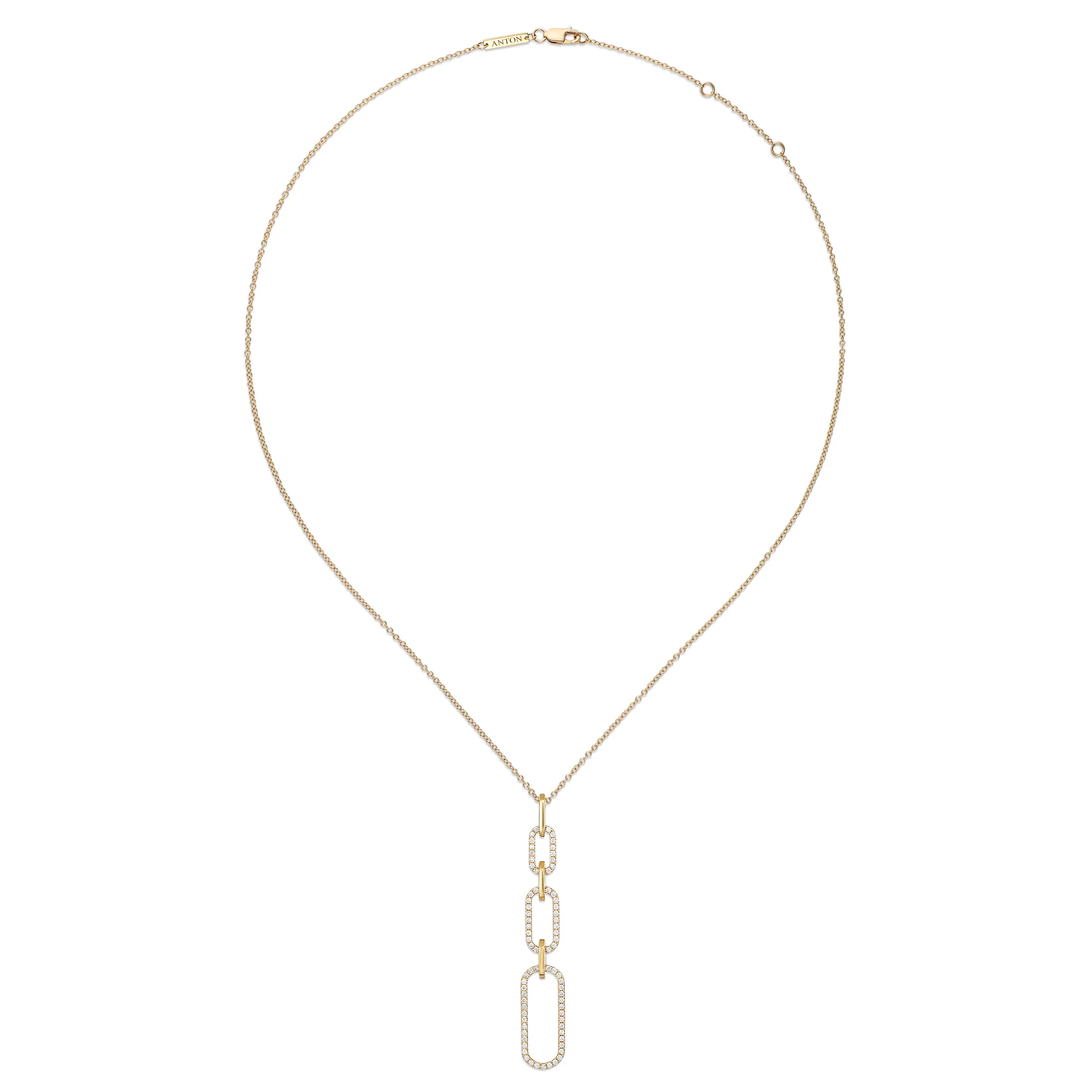Capri Dreaming® Paperclip Diamond Pendant Necklace | Yellow Gold - Image 3