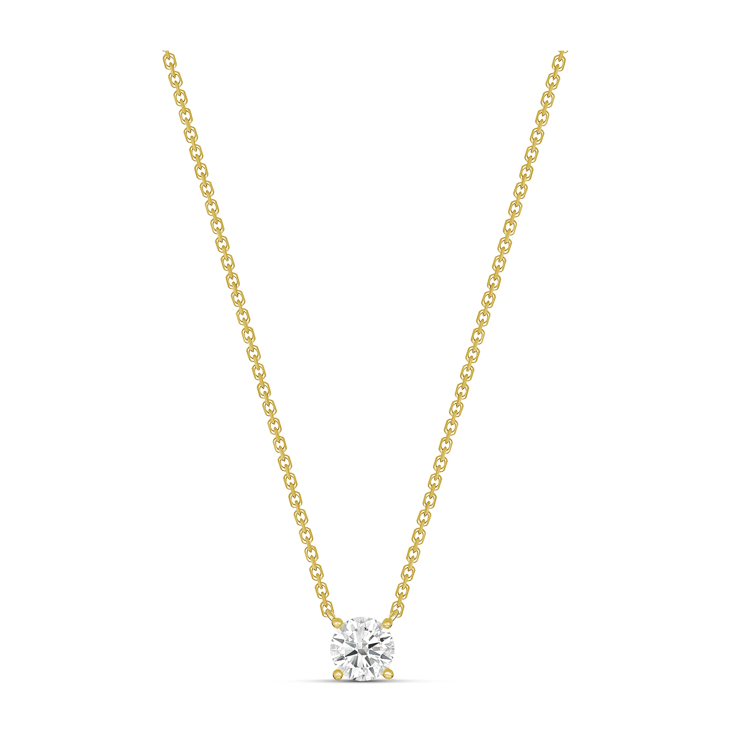Classic 4 Claw Diamond Pendant Necklace | White Gold - Image 19