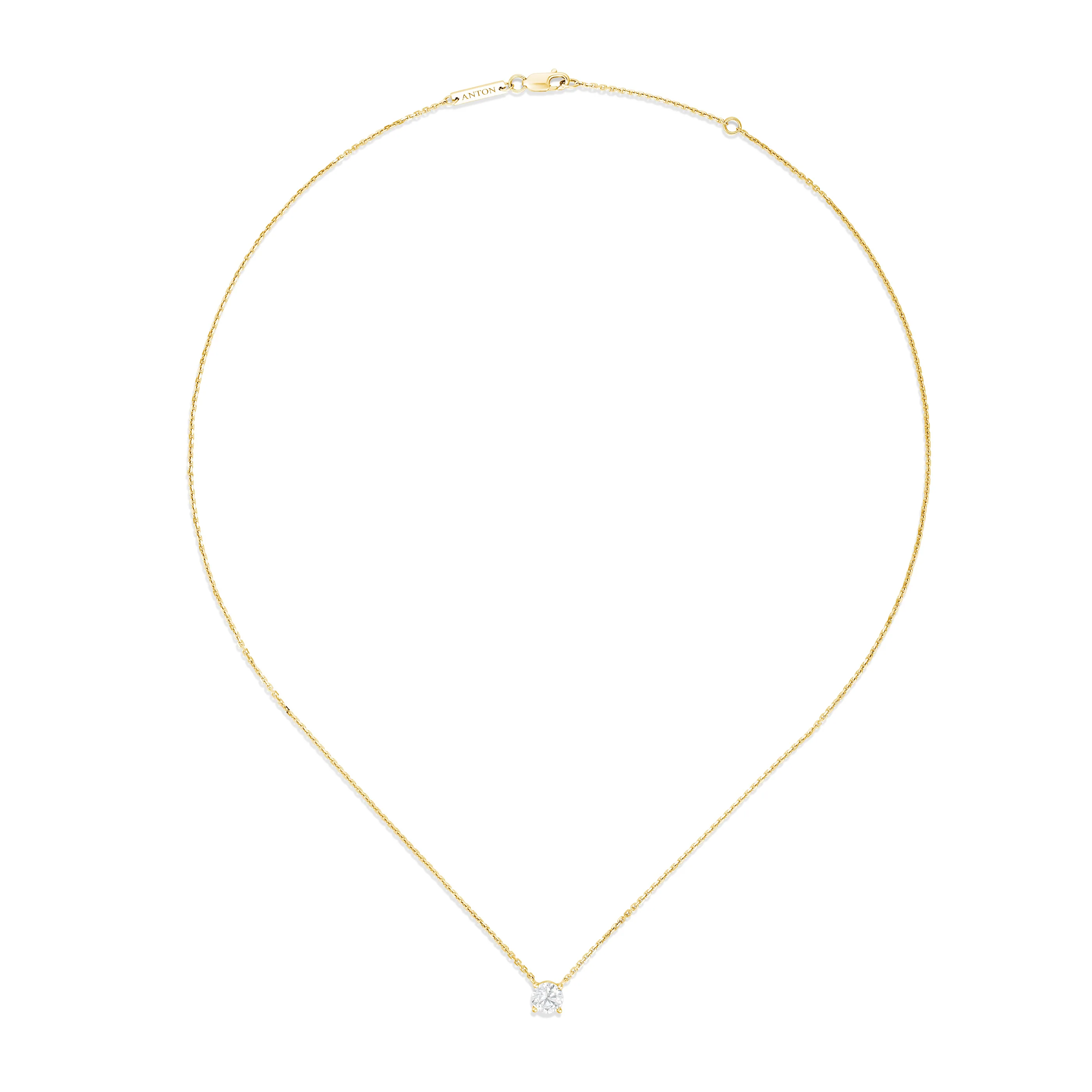 Classic 4 Claw Diamond Pendant Necklace | White Gold - Image 20