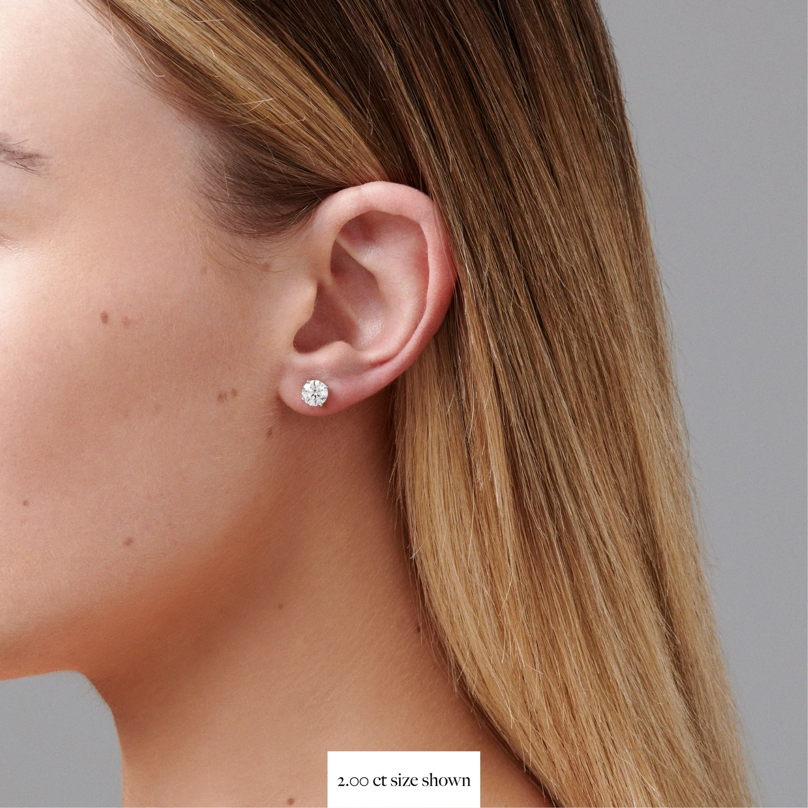 Classic Natural Diamond 4 Claw Stud Earrings | 18K White Gold - Image 19