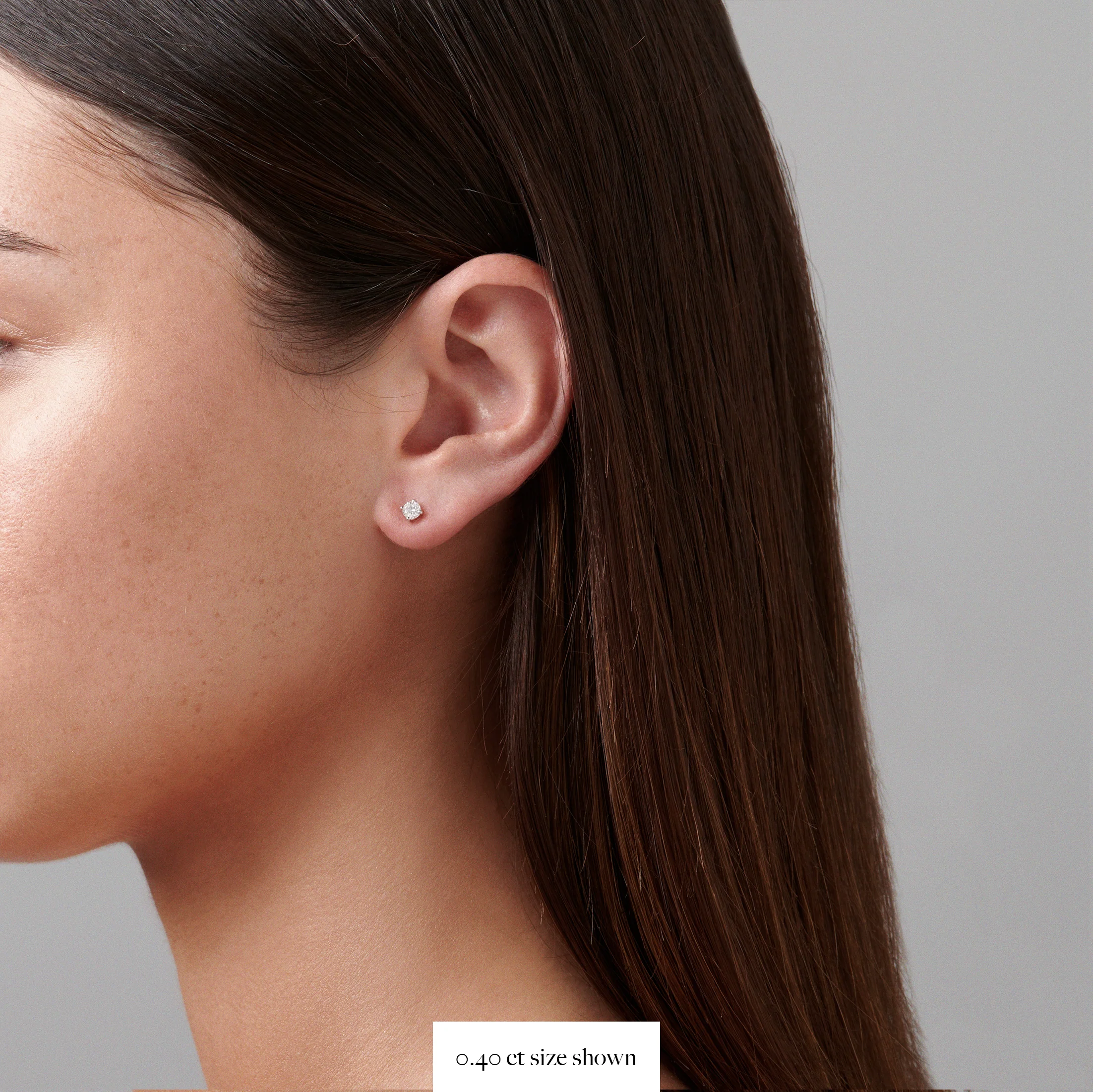 Classic Natural Diamond 4 Claw Stud Earrings | 18K White Gold - Image 8