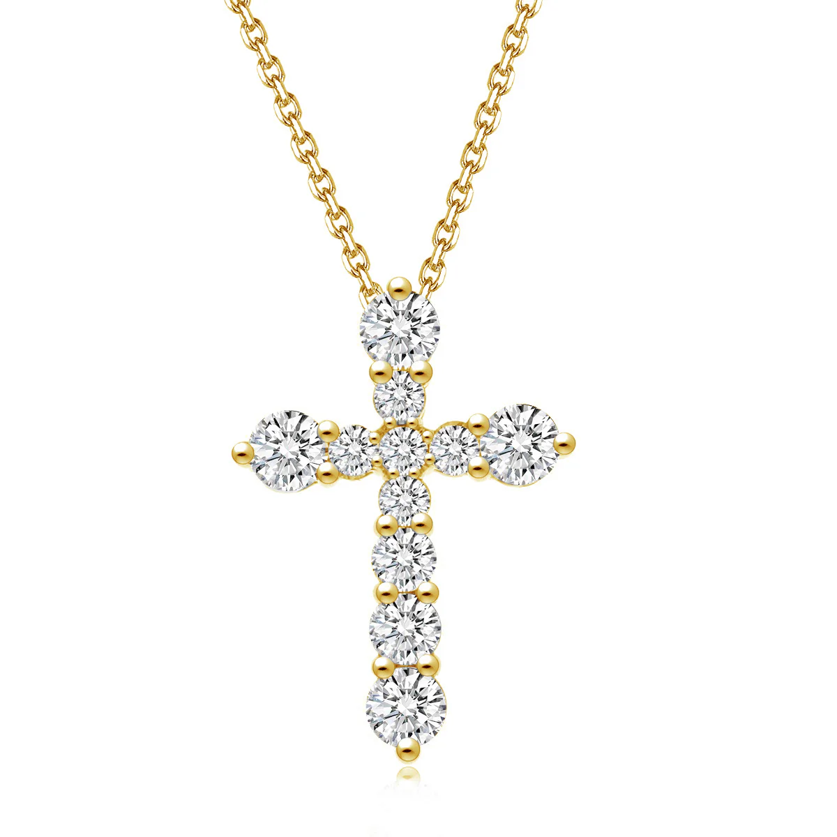 Valentina | Diamond Cross Necklace Yellow Gold - Image 4