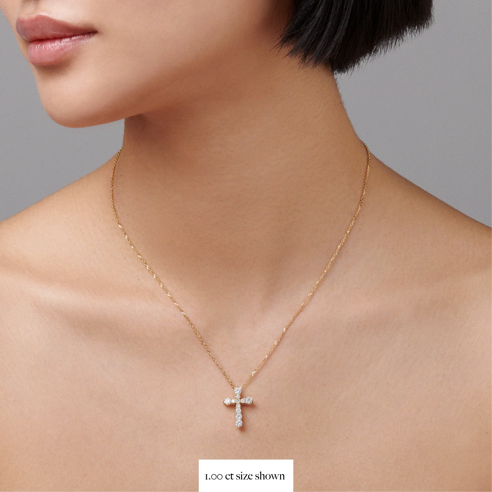 Valentina | Diamond Cross Necklace Yellow Gold - Image 5