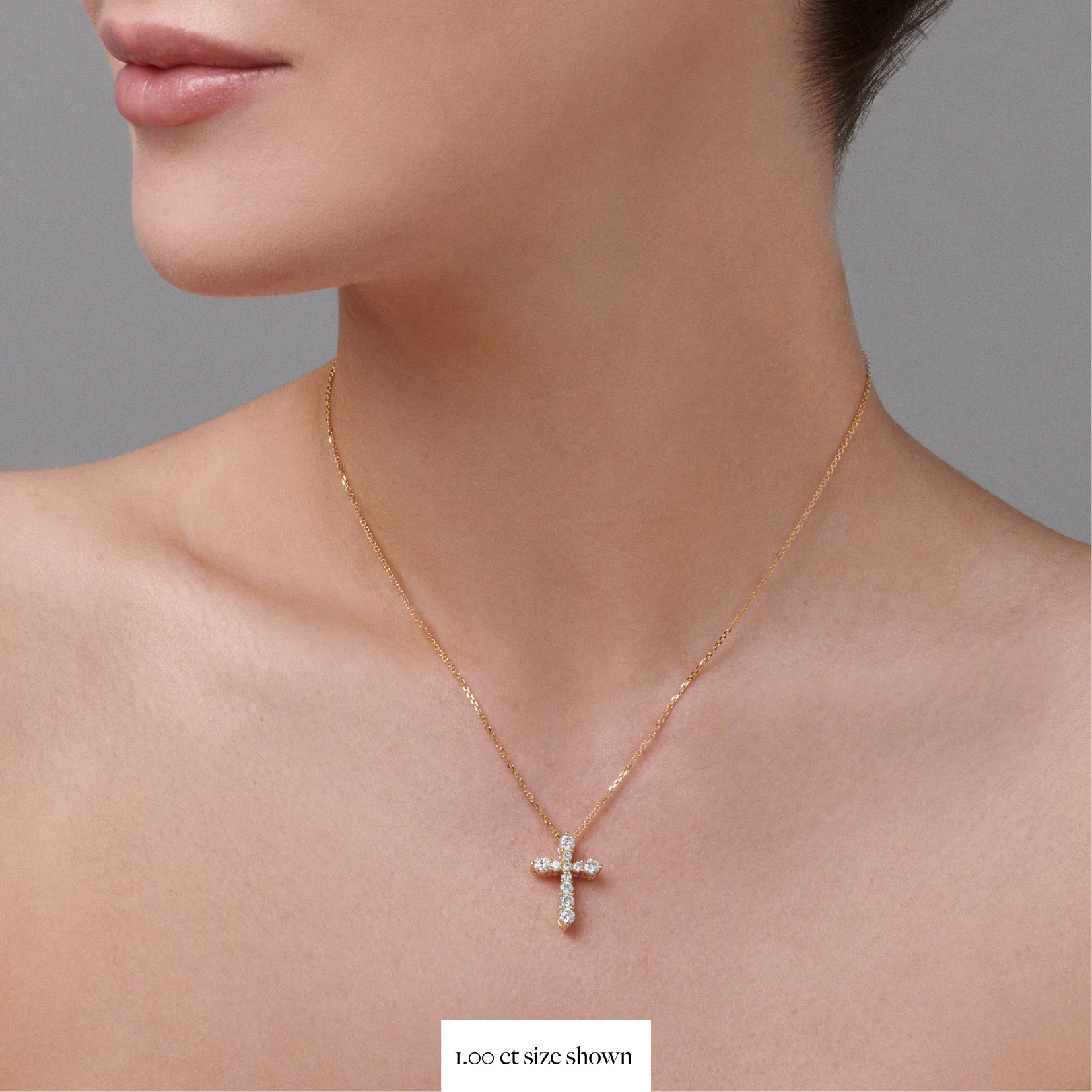 Valentina | Diamond Cross Necklace Yellow Gold - Image 6