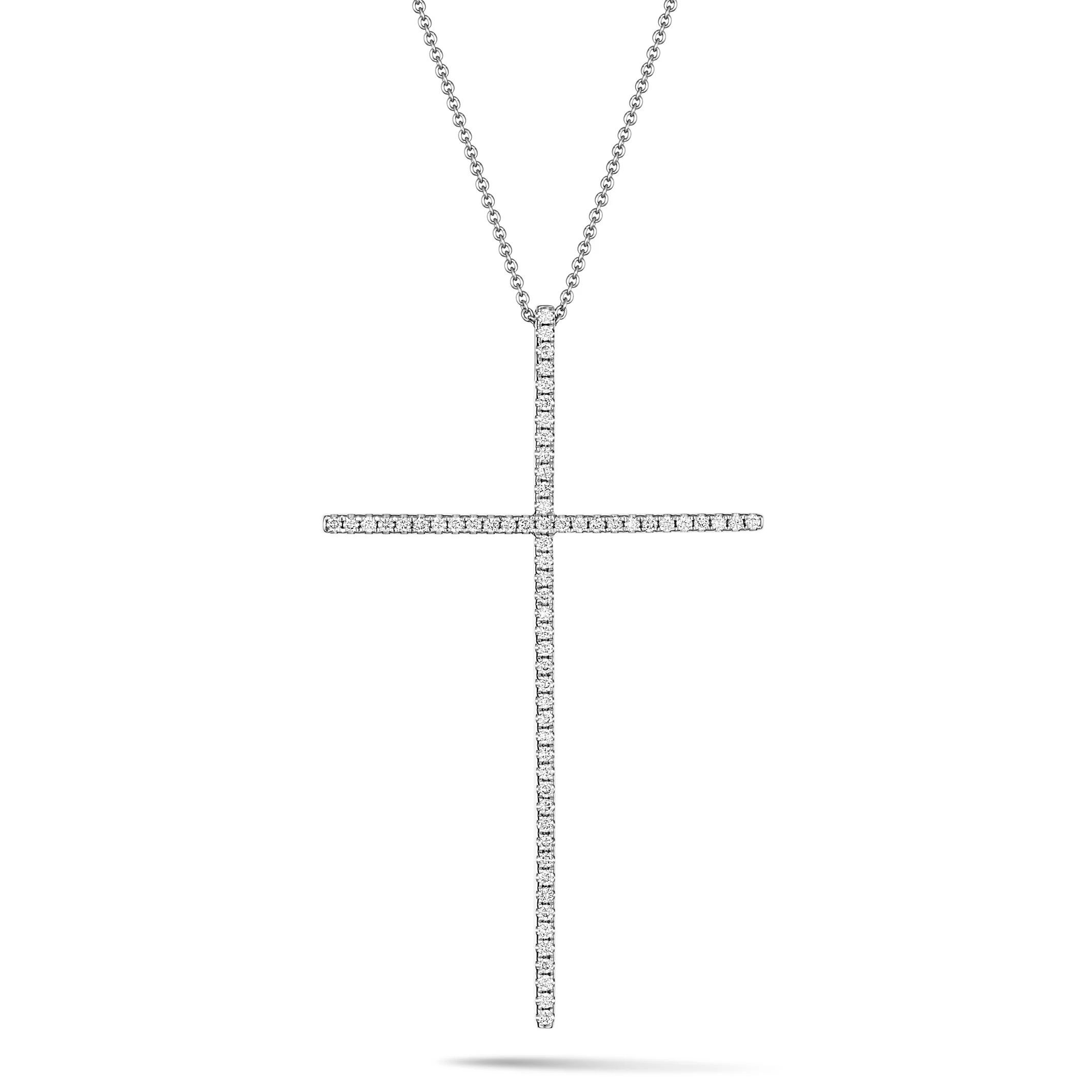 Frankie | Diamond Cross Necklace White Gold - Image 5