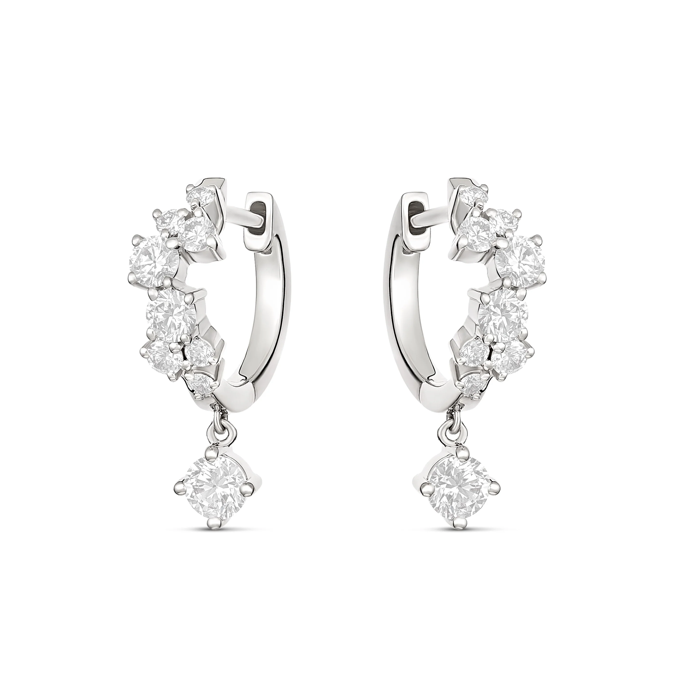 Galaxy Round Drop Diamond Huggies | 18K Yellow Gold - Image 6