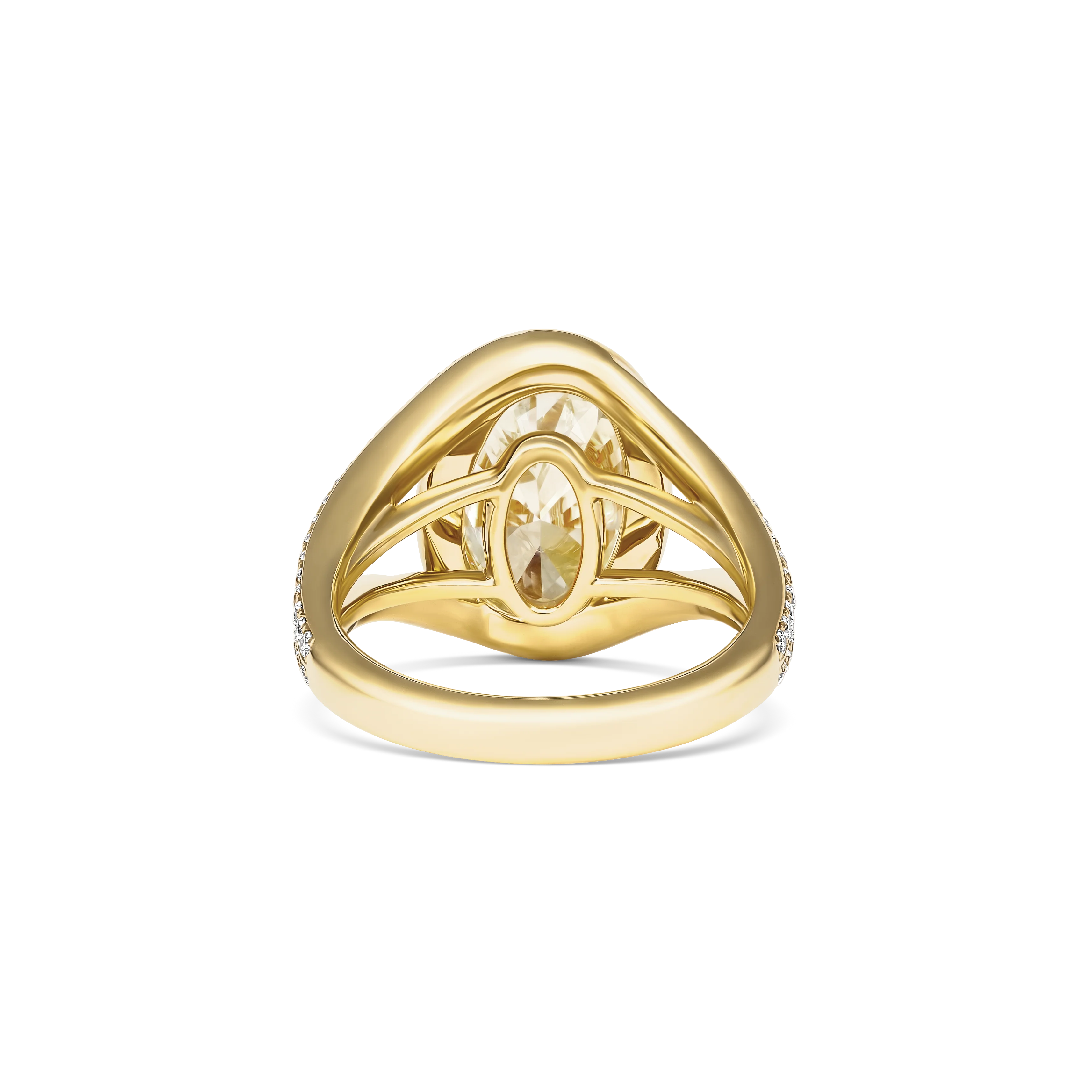 Grandeur Oval Brilliant Cut Diamond Ring | 18K Yellow Gold - Image 3