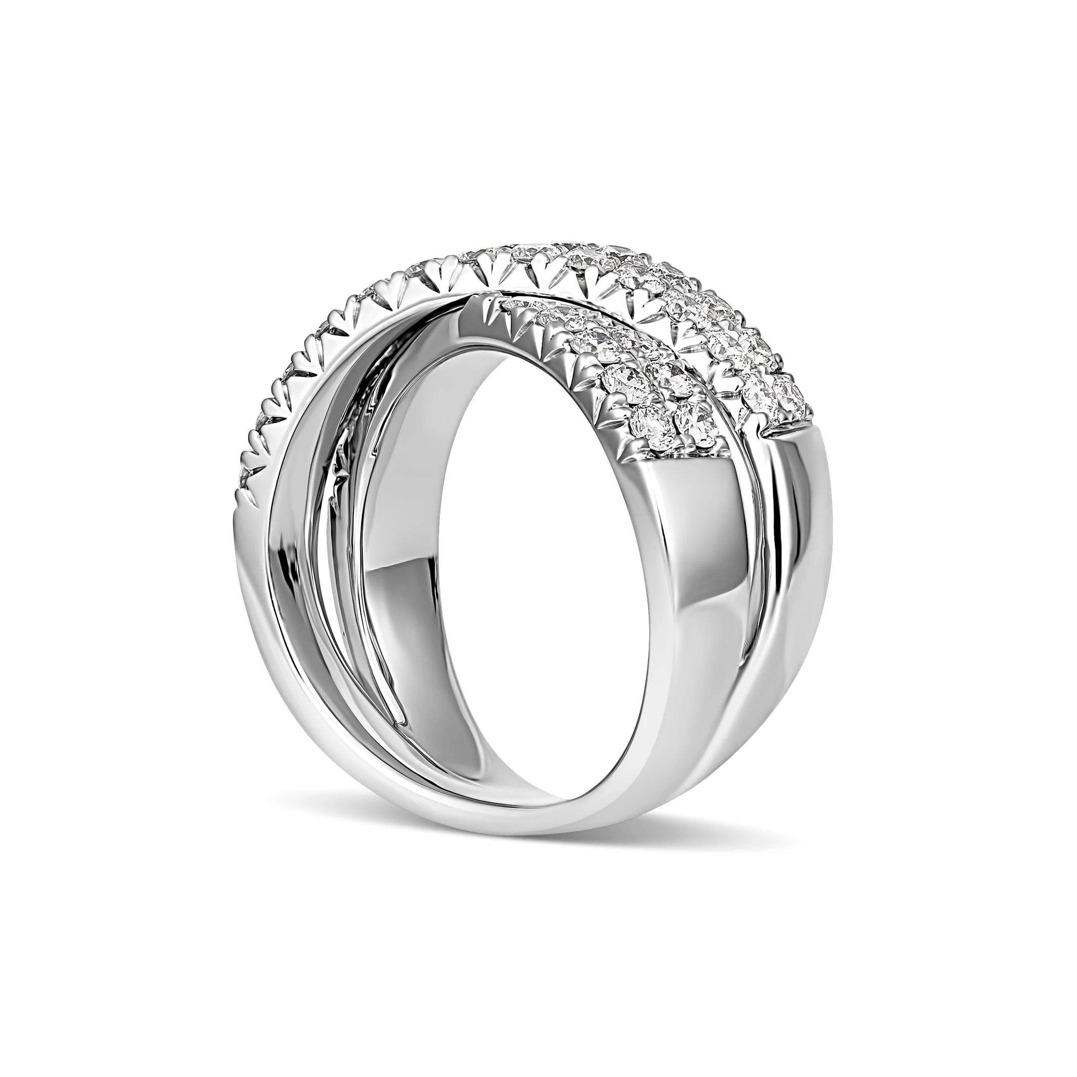 Krisscut Eclipse Crossover Ring | White Gold - Image 3
