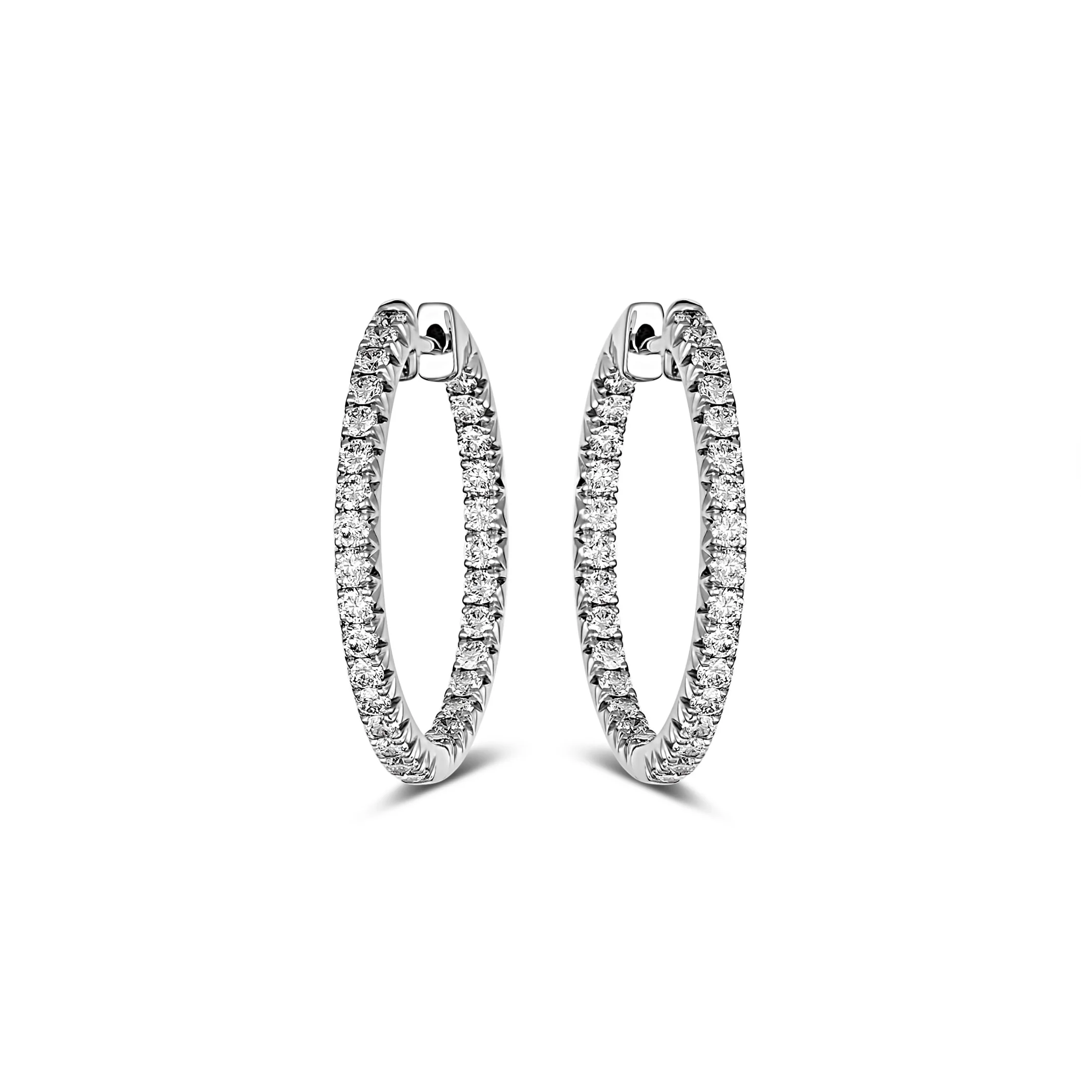 Krisscut Full Moon Hoops | 18K White Gold - Image 5