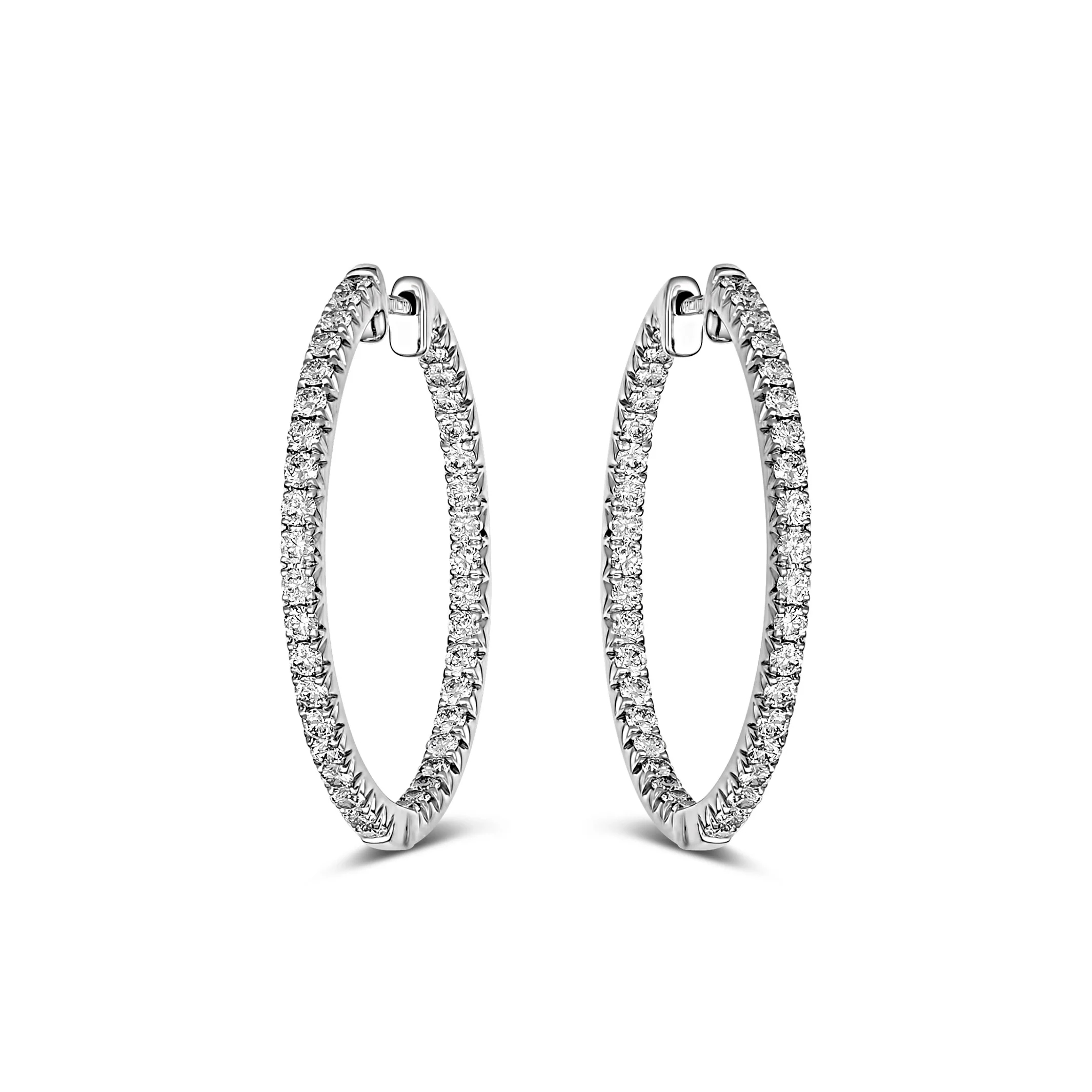 Krisscut Full Moon Hoops | 18K White Gold - Image 6