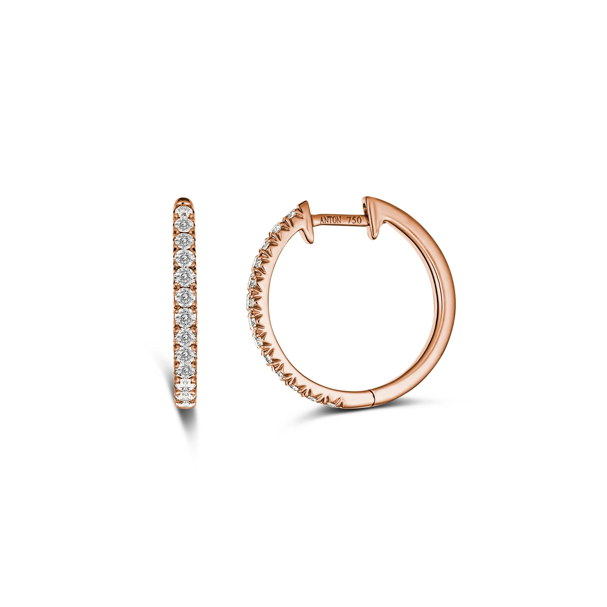 Krisscut Half Moon Hoops | 18K Rose Gold - Image 3