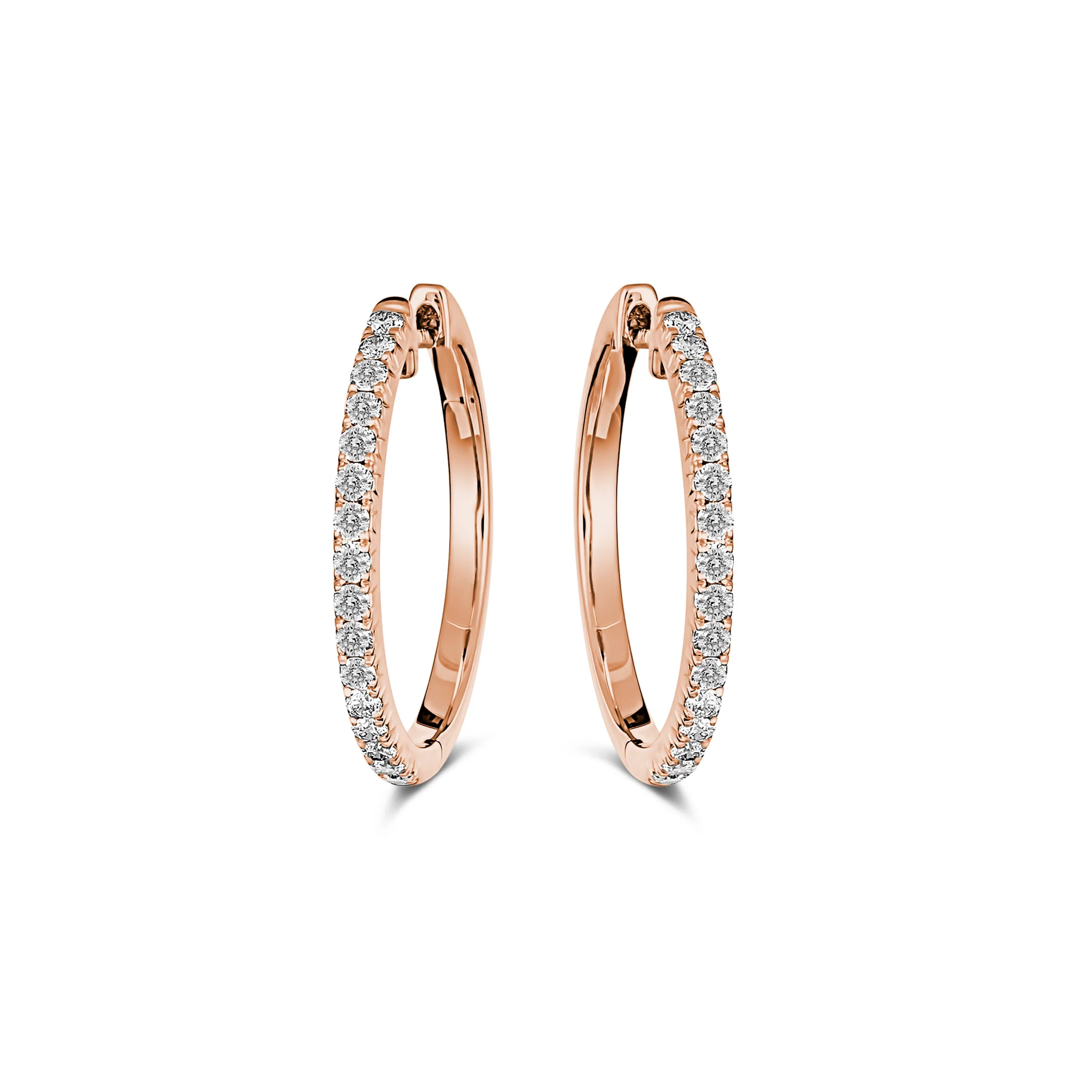 Krisscut Half Moon Hoops | 18K Rose Gold - Image 4