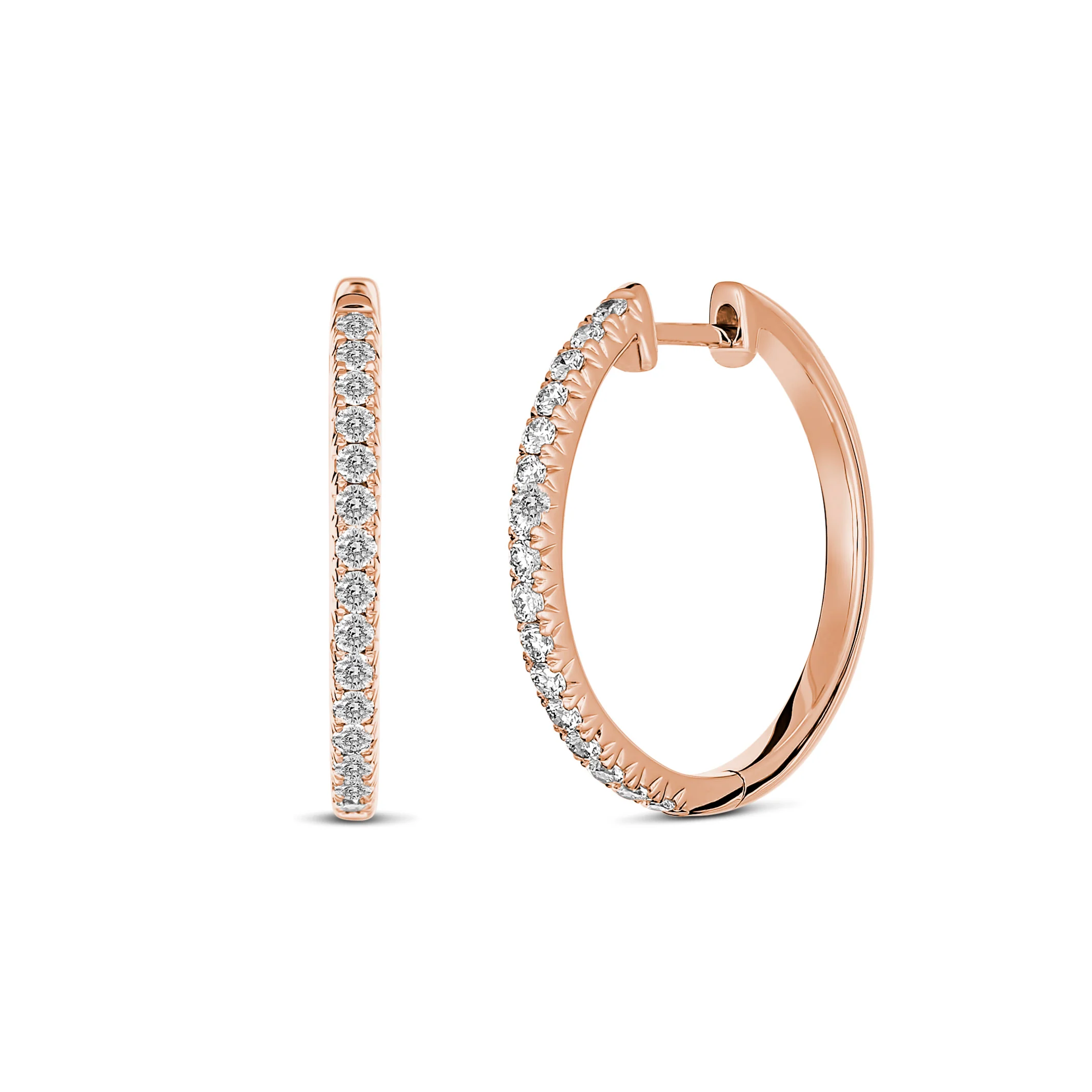 Krisscut Half Moon Hoops | 18K Rose Gold - Image 5