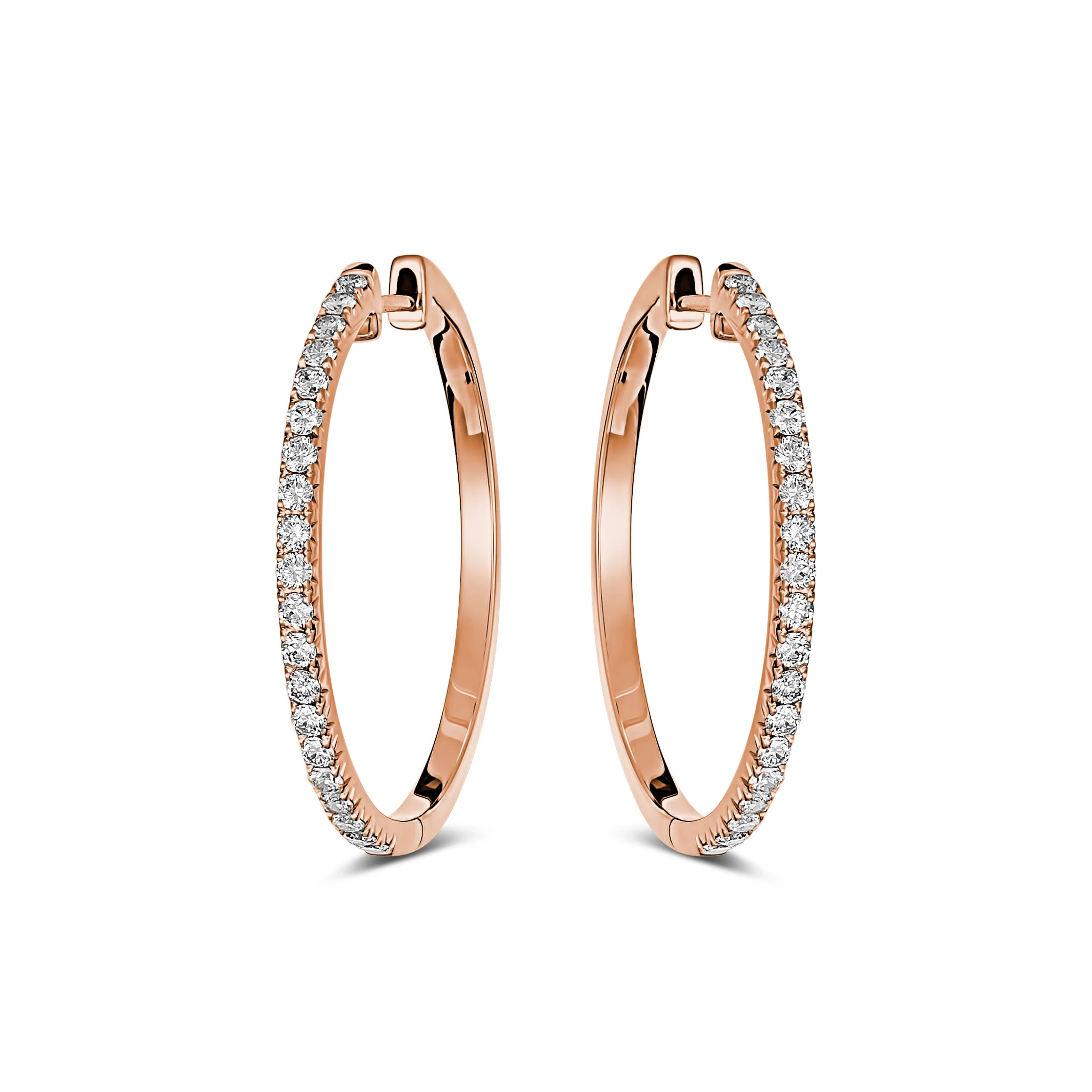 Krisscut Half Moon Hoops | 18K Rose Gold - Image 6