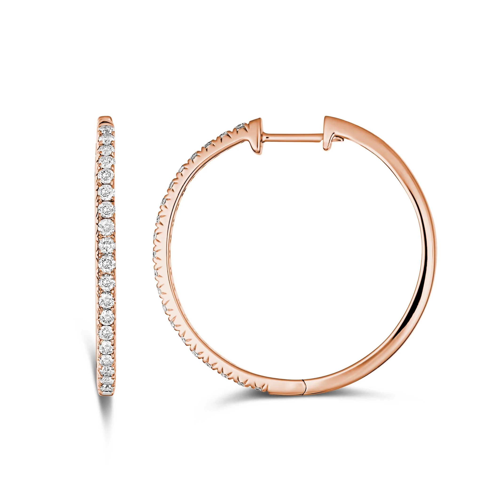 Krisscut Half Moon Hoops | 18K Rose Gold - Image 7