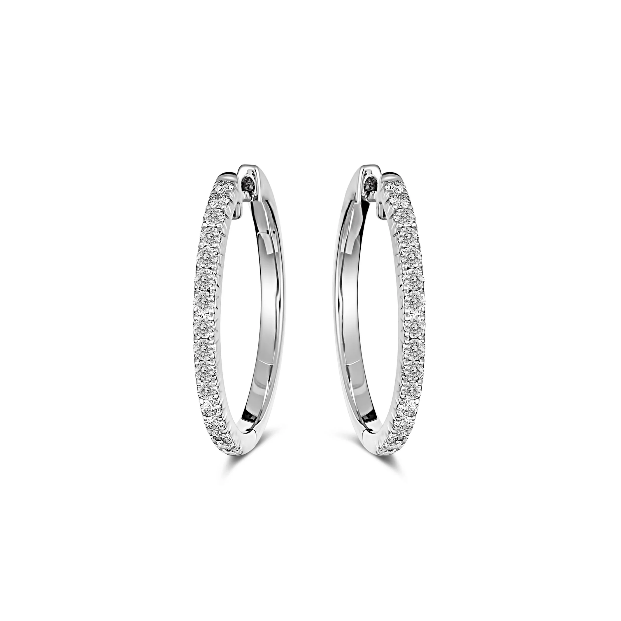 Krisscut Half Moon Hoops | 18K White Gold - Image 6