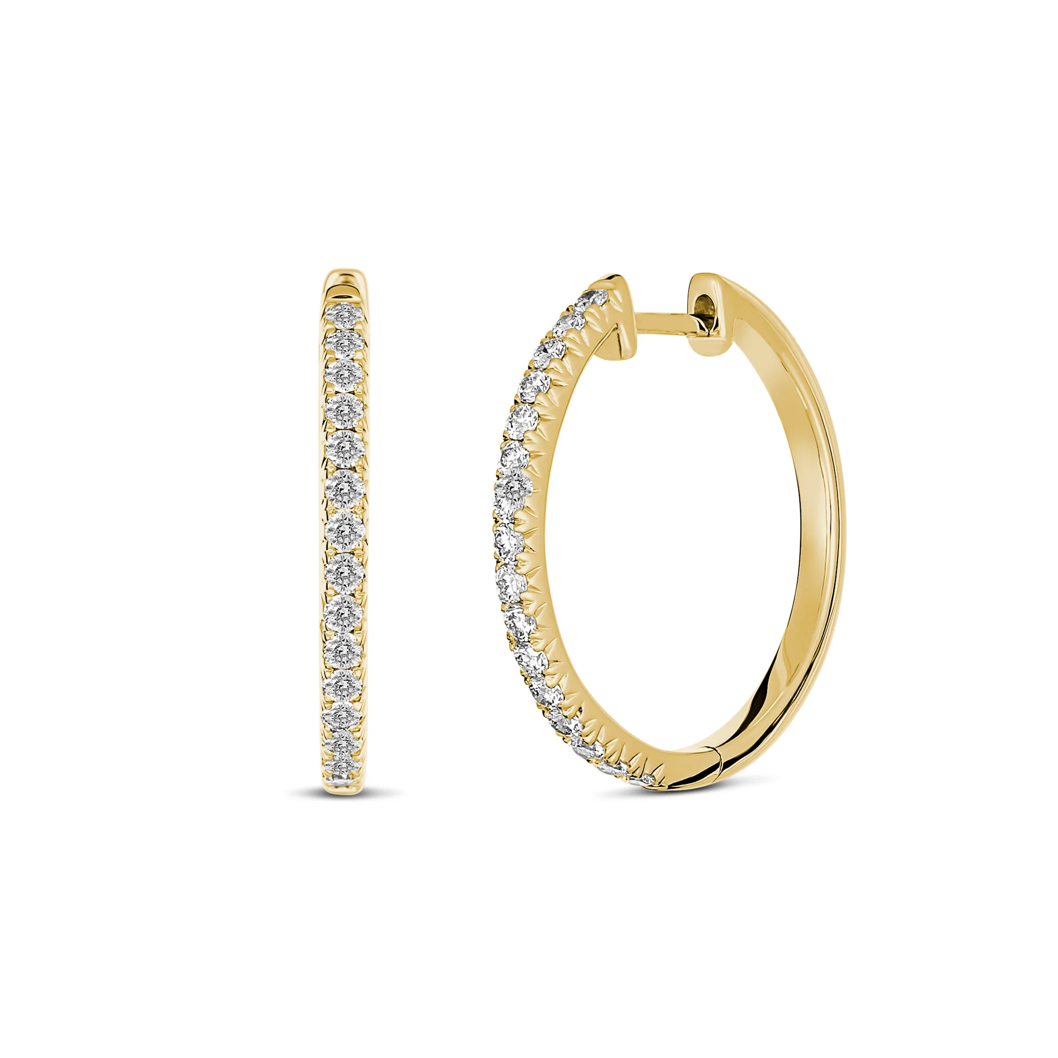 Krisscut Half Moon Hoops | 18K Yellow Gold - Image 4