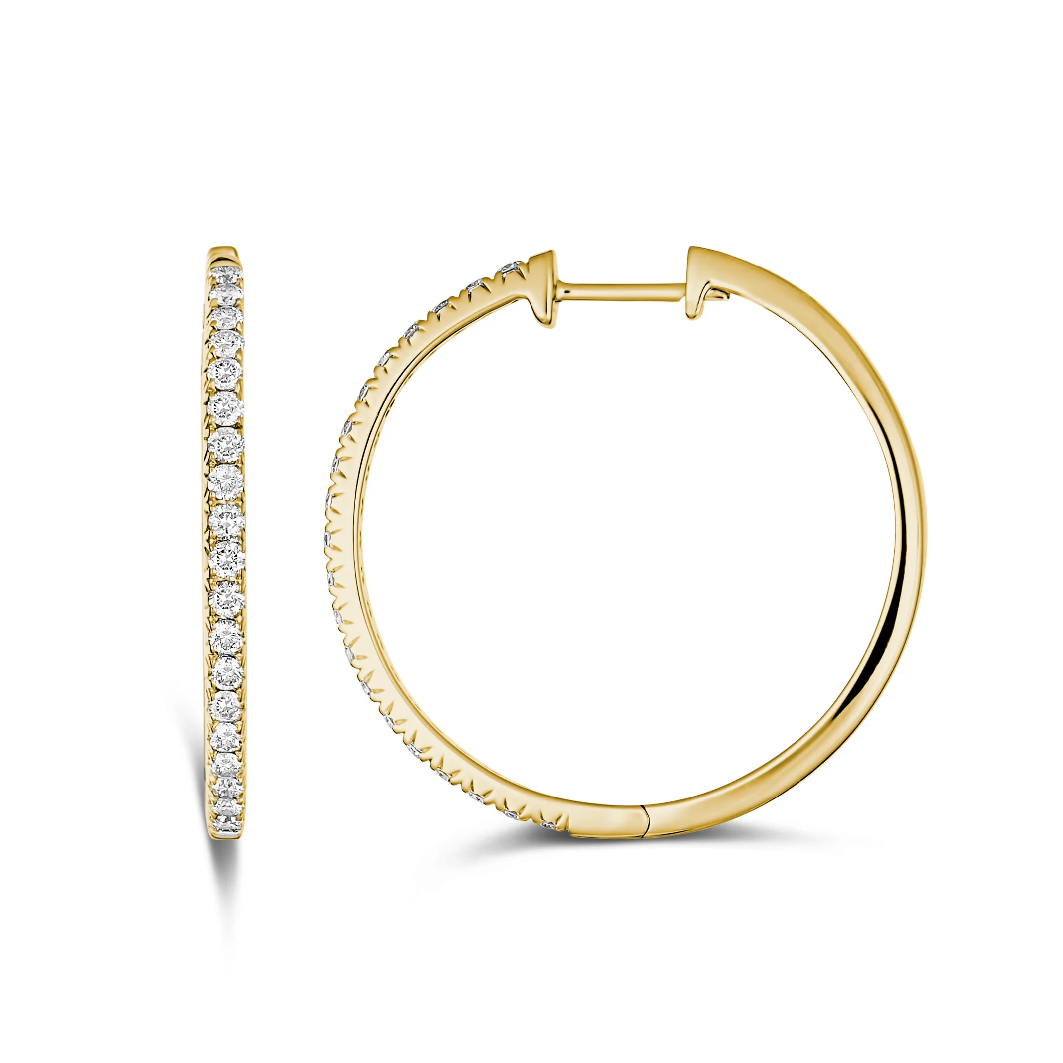 Krisscut Half Moon Hoops | 18K Yellow Gold - Image 7