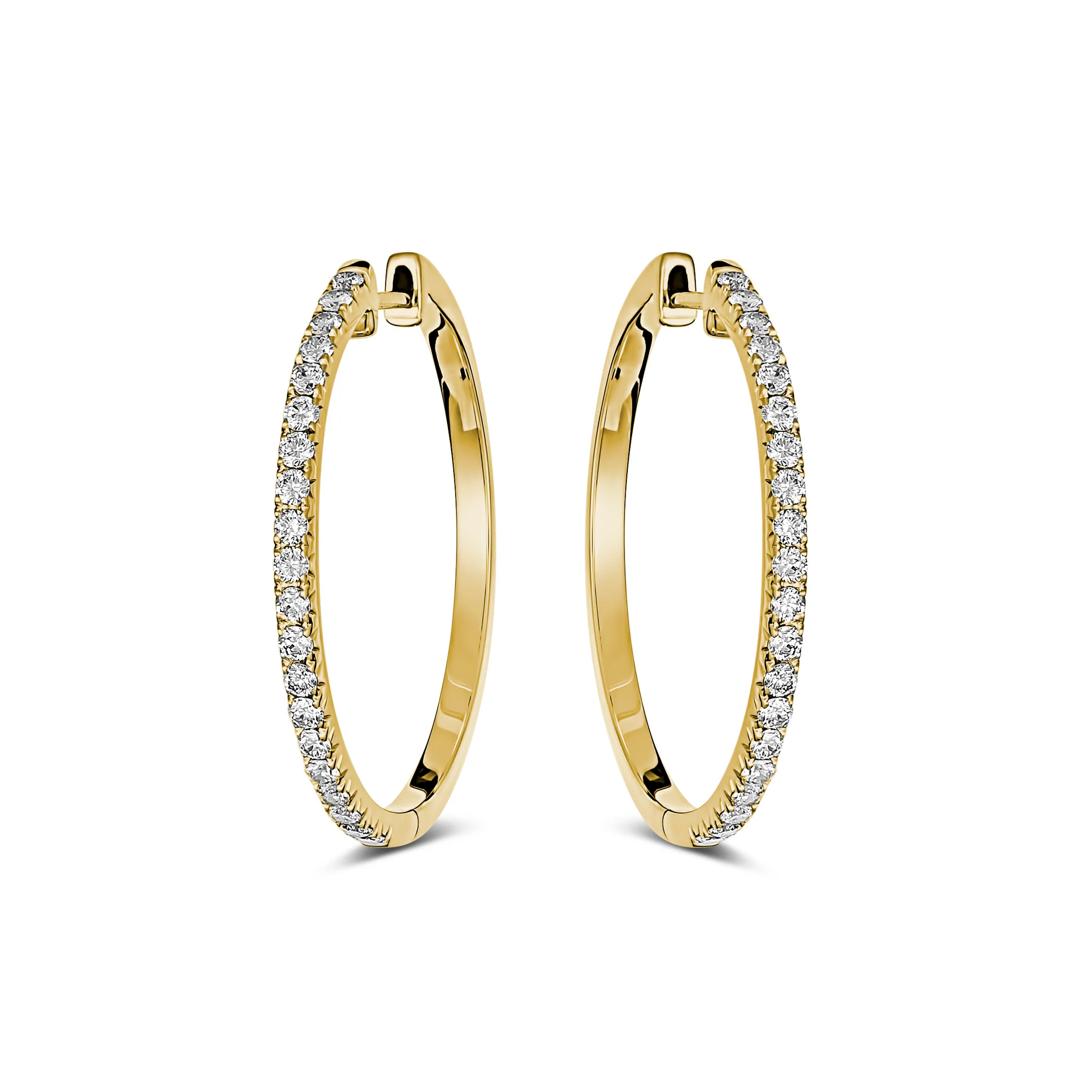 Krisscut Half Moon Hoops | 18K Yellow Gold - Image 9
