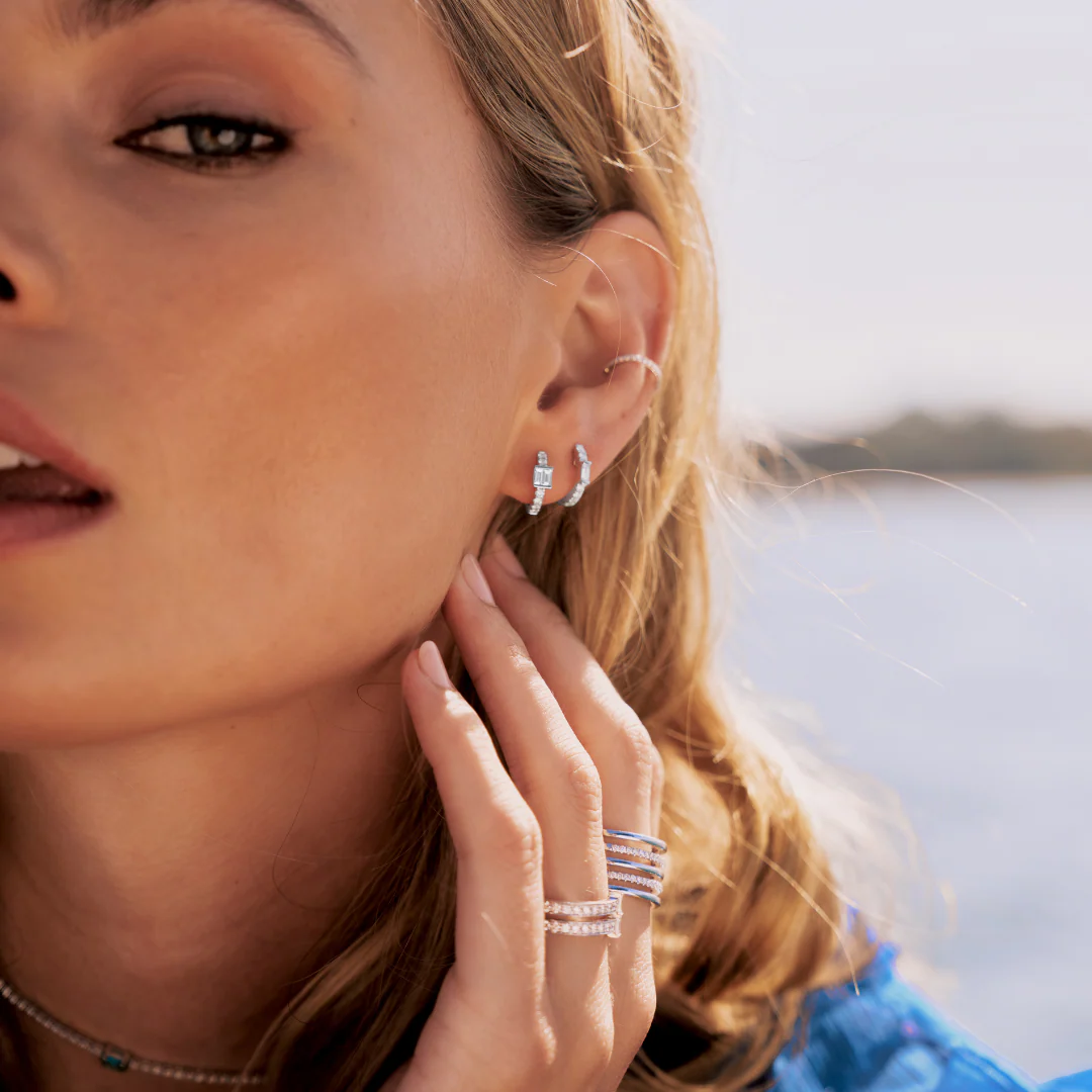 Lighthouse® Diamond Huggies | 18K White Gold - Image 5