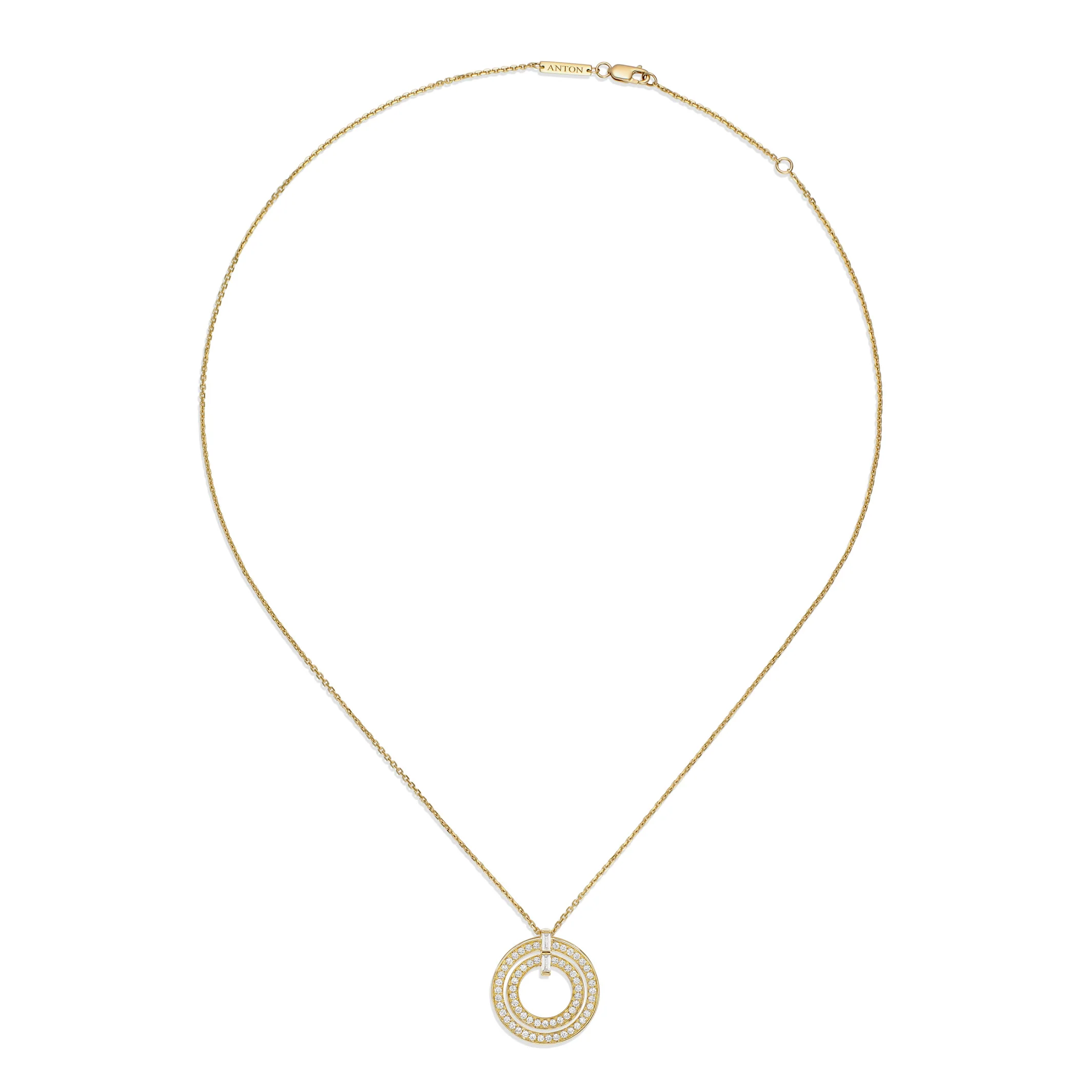 Lighthouse® Double Diamond Pendant Necklace | Yellow Gold - Image 3
