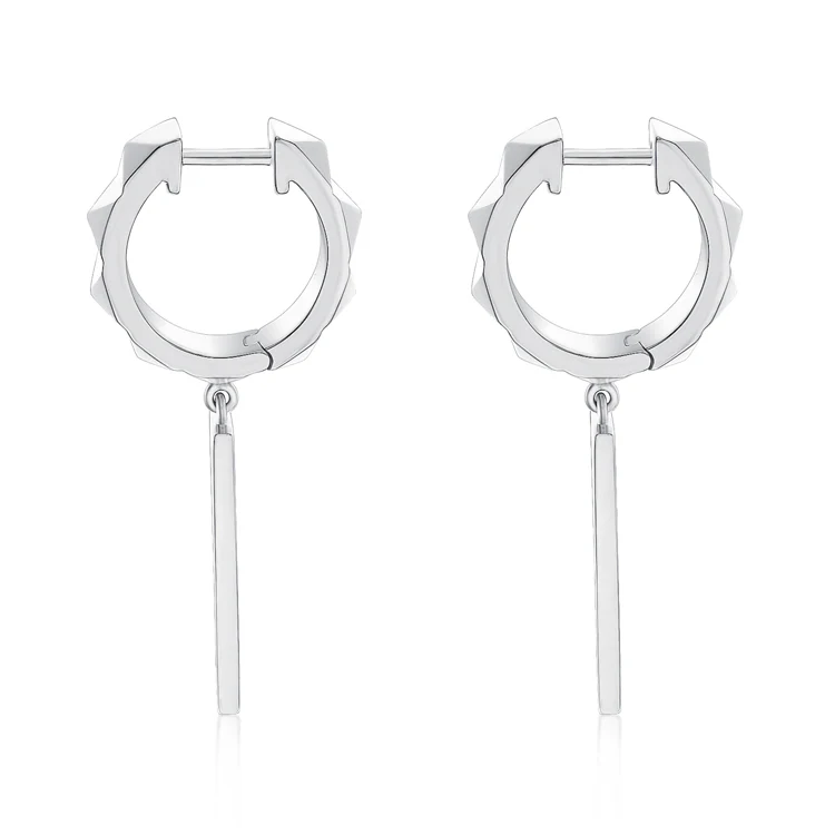 R.08® Edge Drop Earrings | White Gold - Image 3