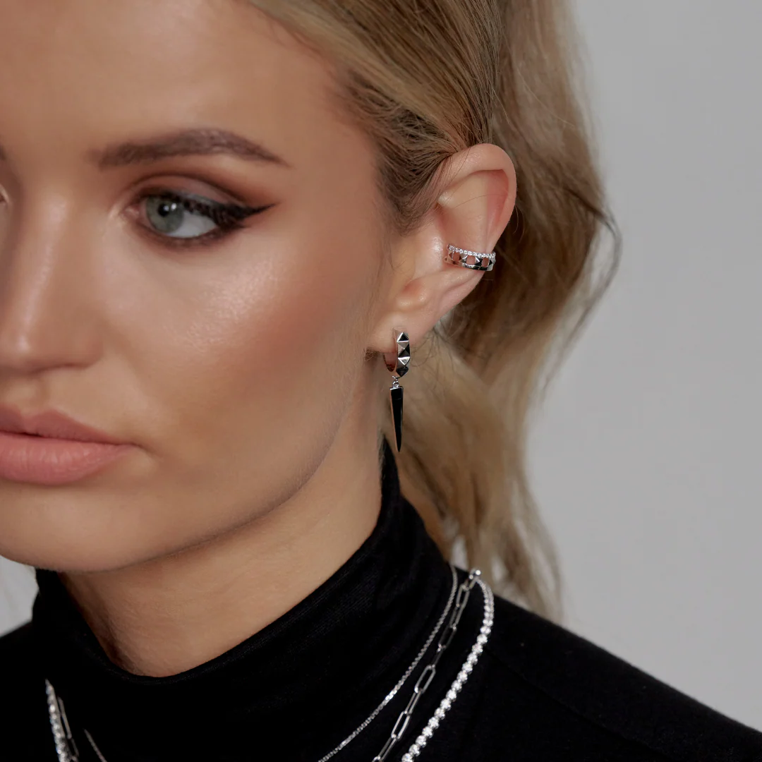 R.08® Edge Drop Earrings | White Gold - Image 8