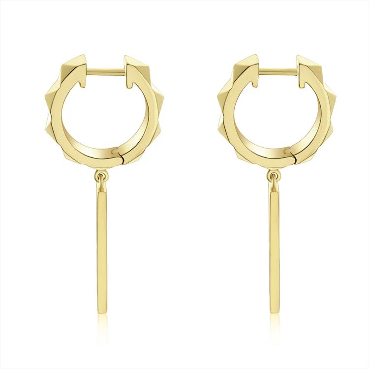 R.08® Edge Drop Earrings | Yellow Gold - Image 3