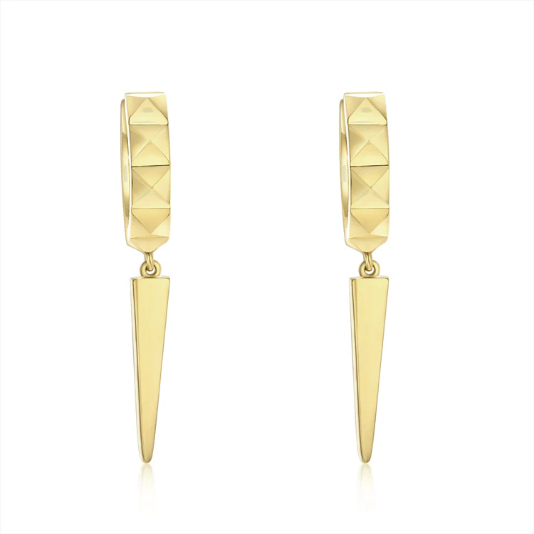 R.08® Edge Drop Earrings | Yellow Gold - Image 4