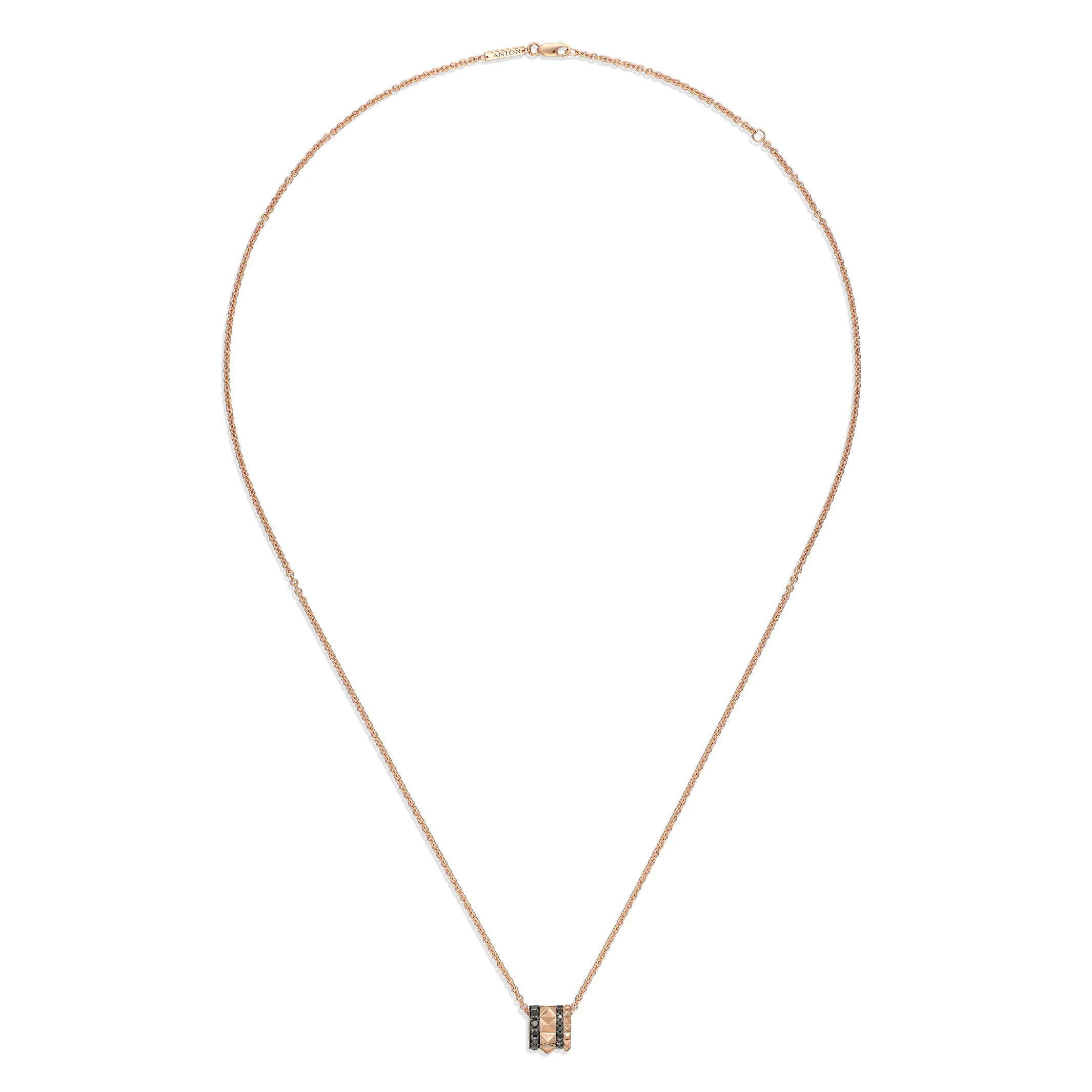 R.08® Icon Necklace Black Diamonds | 18K Rose Gold - Image 4