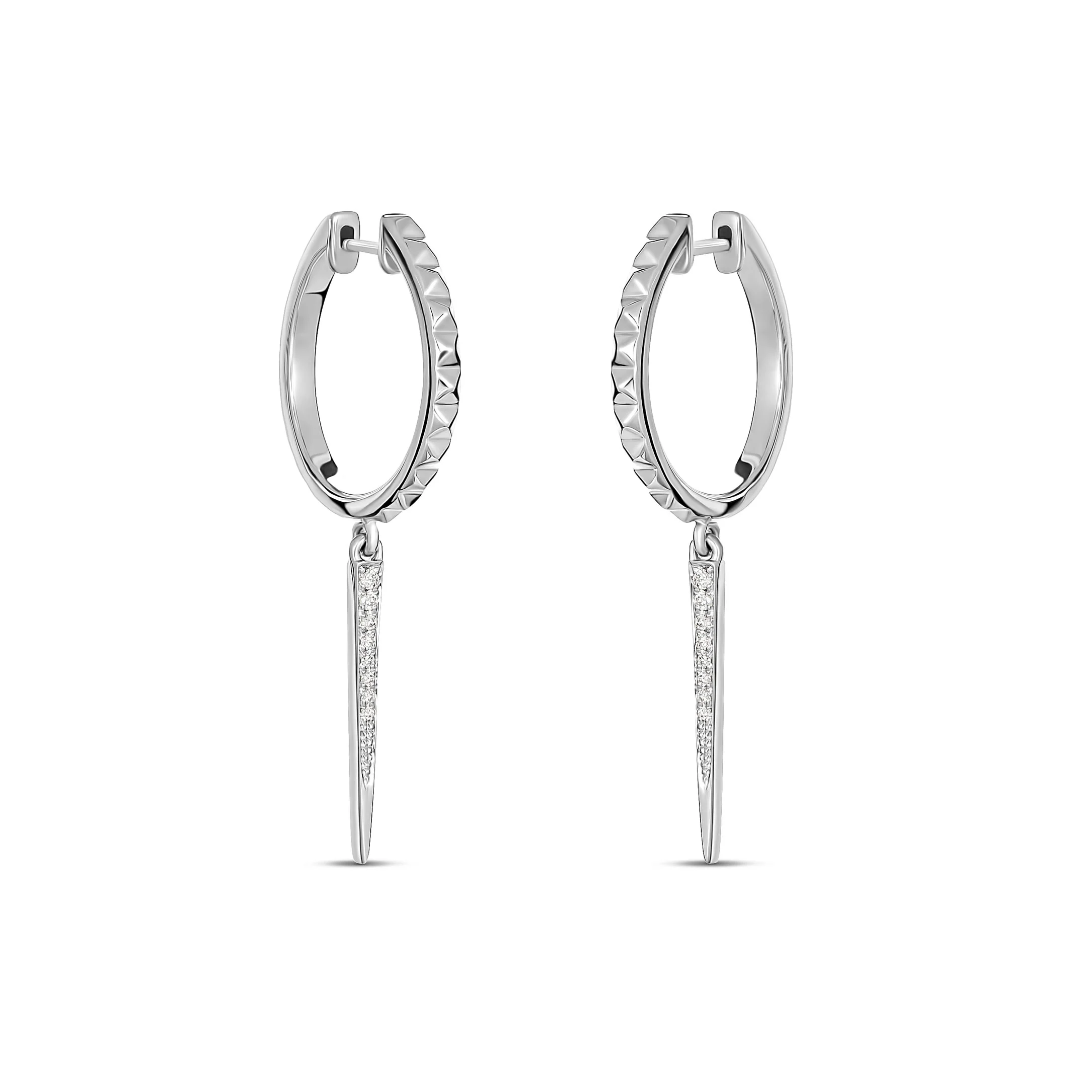 R.08® Pointe Drop Earrings | White Gold - Image 10