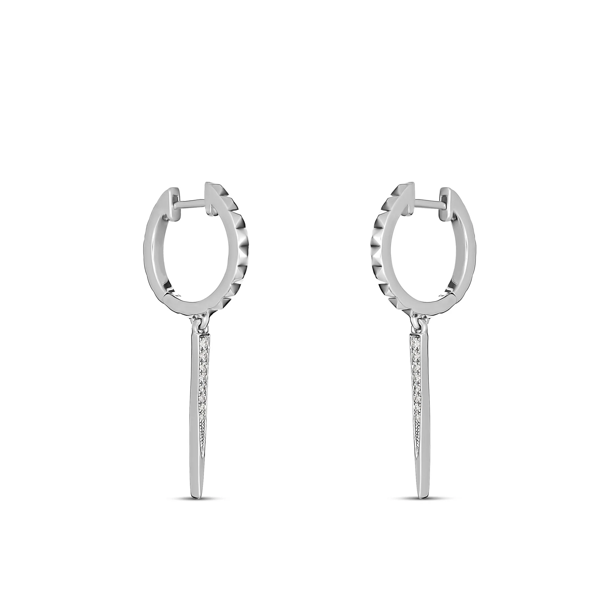 R.08® Pointe Drop Earrings | White Gold - Image 7