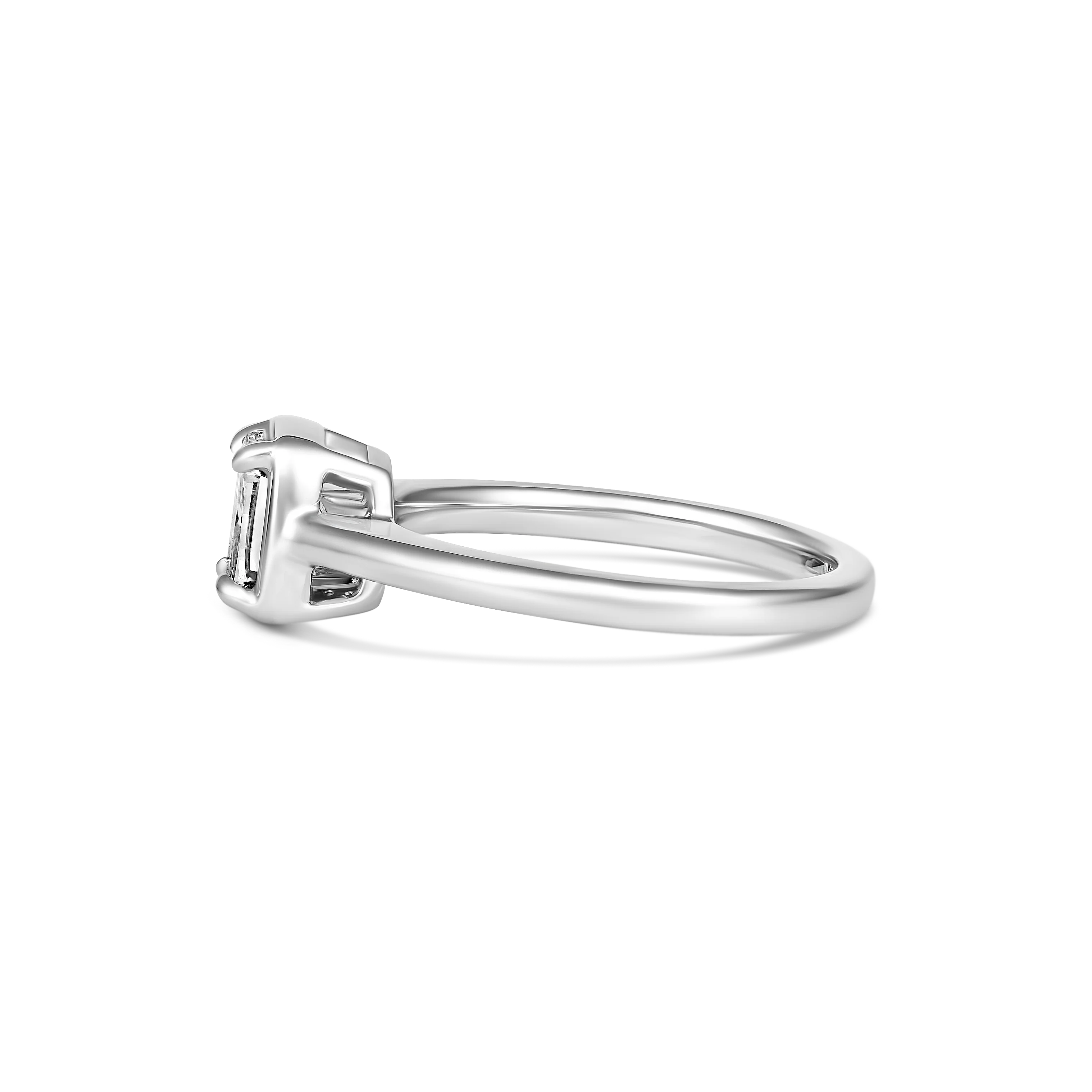 Luminous Emerald Cut East-West Natural Diamond Ring | 18k Yellow Gold - Image 3