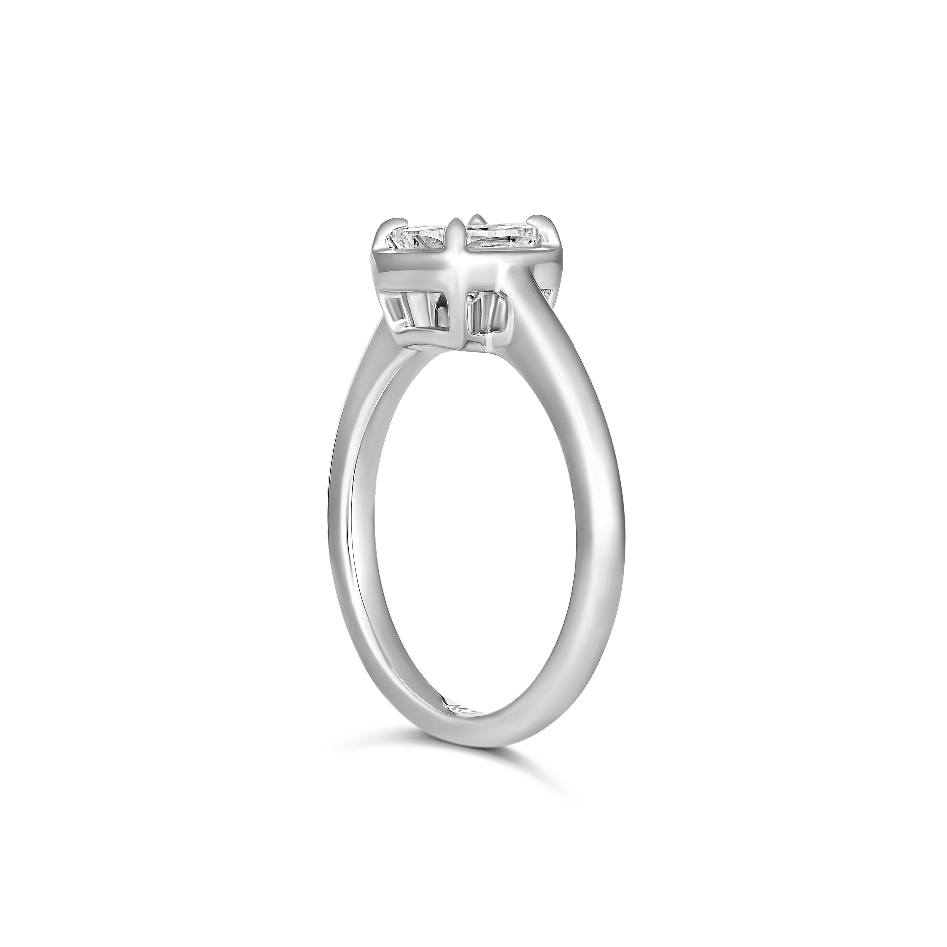 Luminous Emerald Cut East-West Natural Diamond Ring | 18k Yellow Gold - Image 5