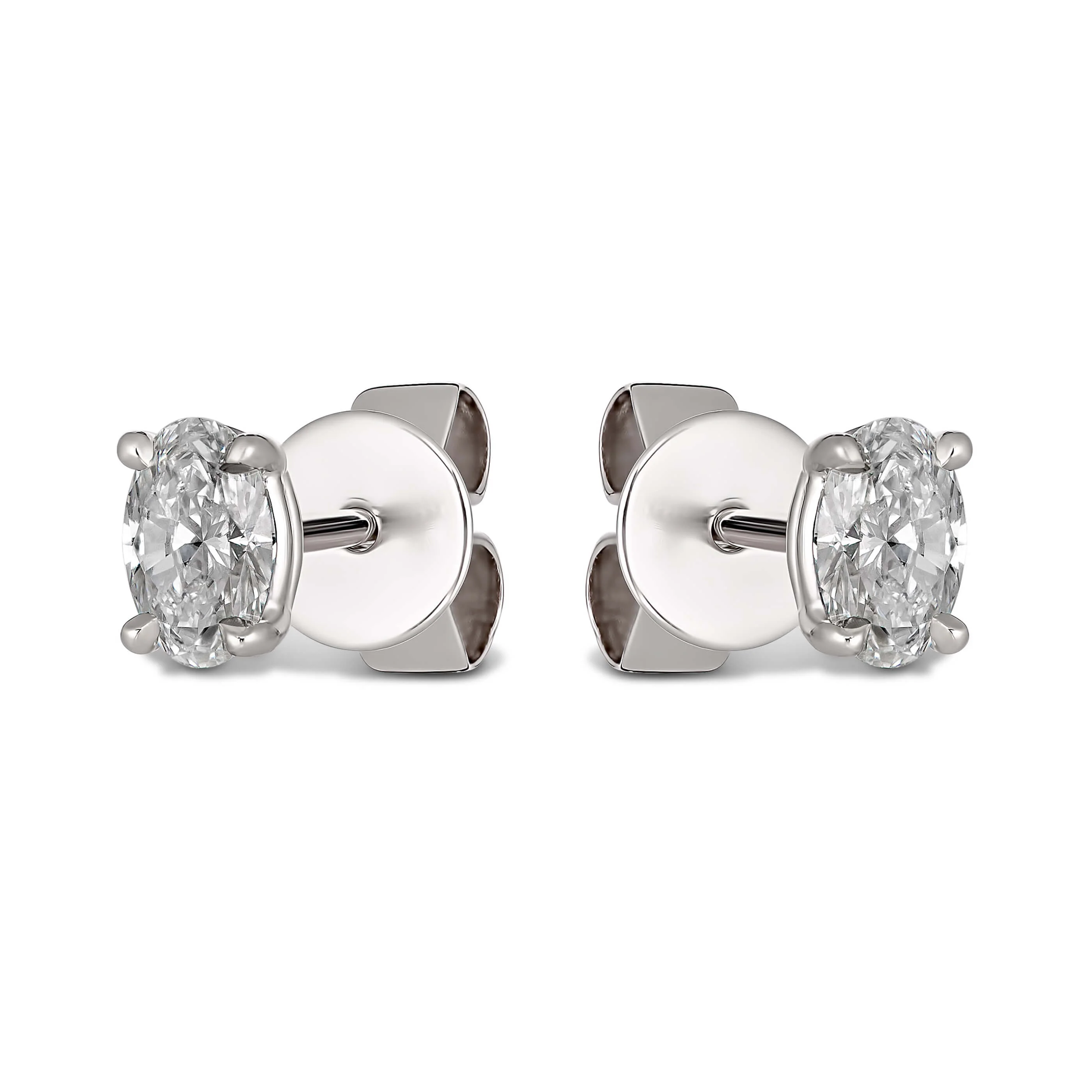 Riviera Oval Shaped Diamond Studs | Platinum - Image 3