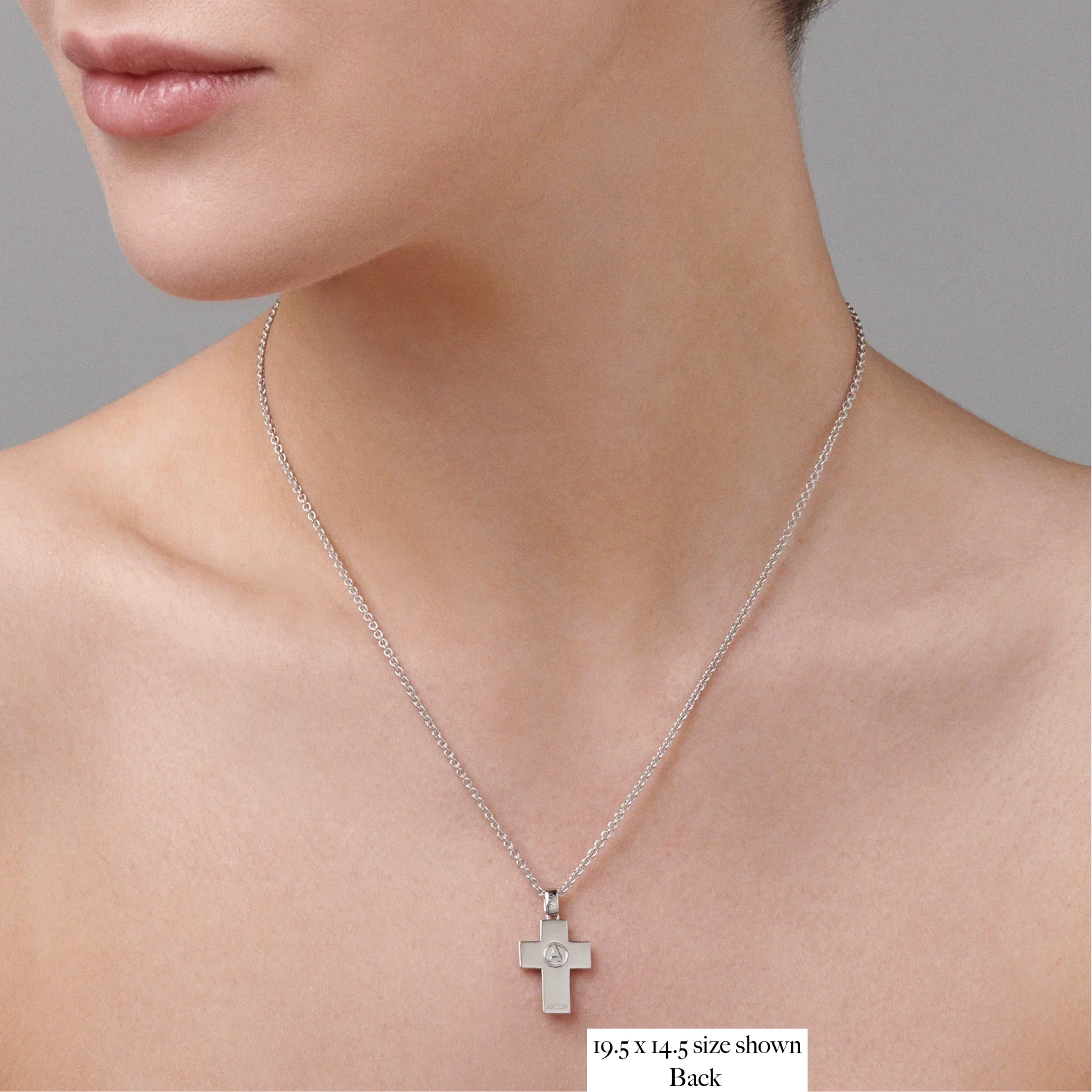 Faith Cross Solid Necklace | White Gold - Image 6
