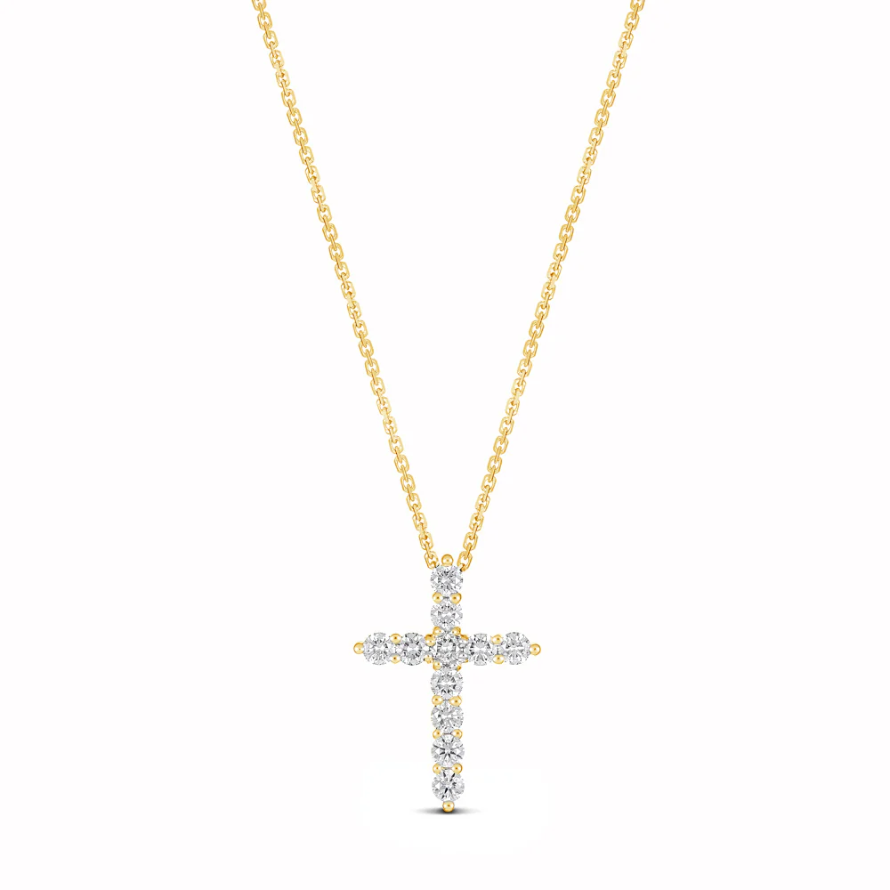 Stella Diamond Cross Necklace | Yellow Gold - Image 10