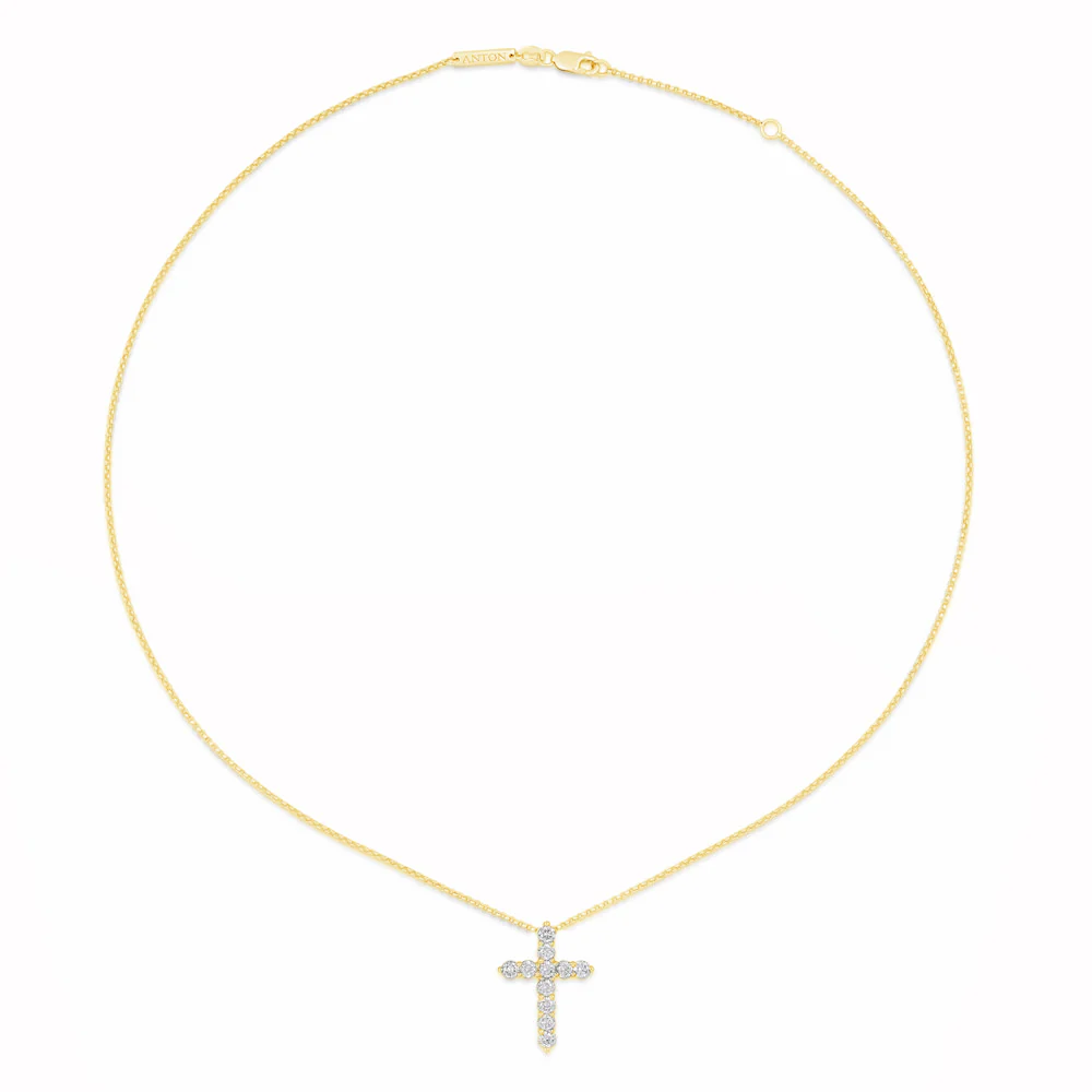Stella Diamond Cross Necklace | Yellow Gold - Image 11