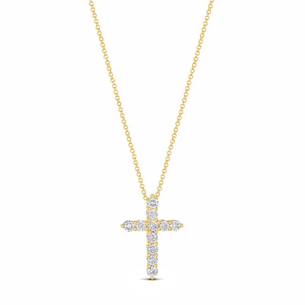Stella Diamond Cross Necklace | Yellow Gold - Image 13