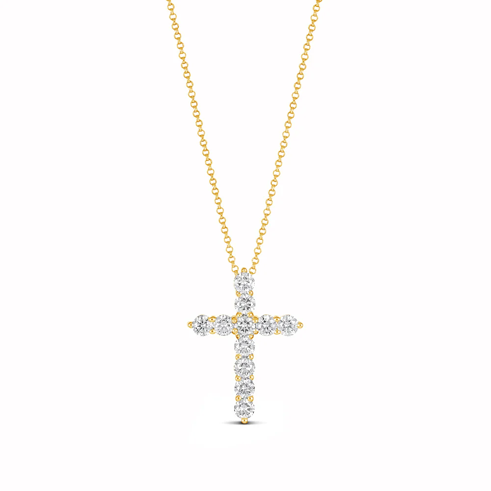 Stella Diamond Cross Necklace | Yellow Gold - Image 14