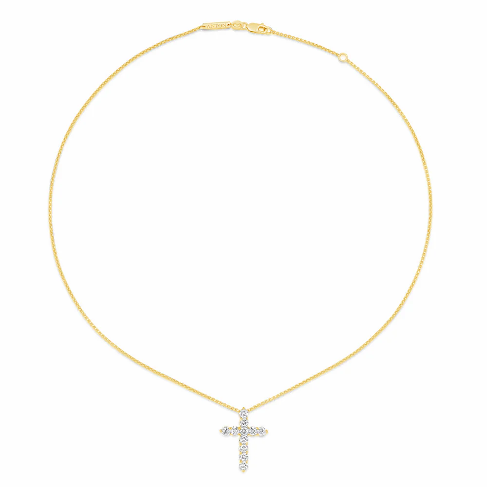 Stella Diamond Cross Necklace | Yellow Gold - Image 16