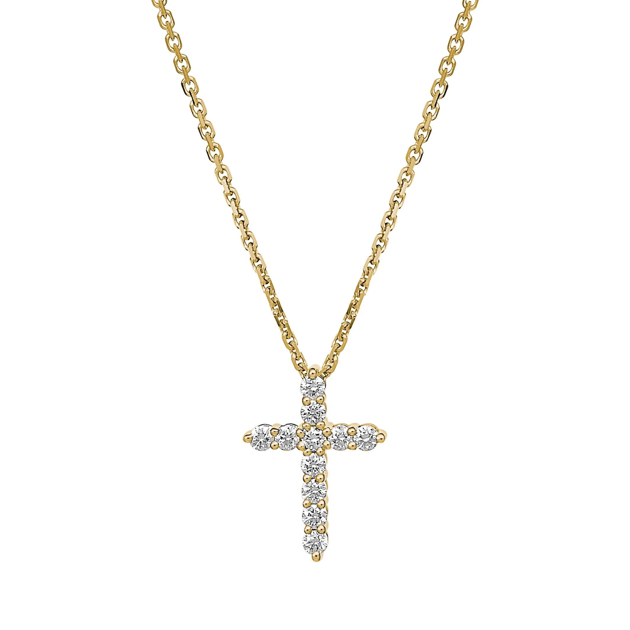 Stella Diamond Cross Necklace | Yellow Gold - Image 18
