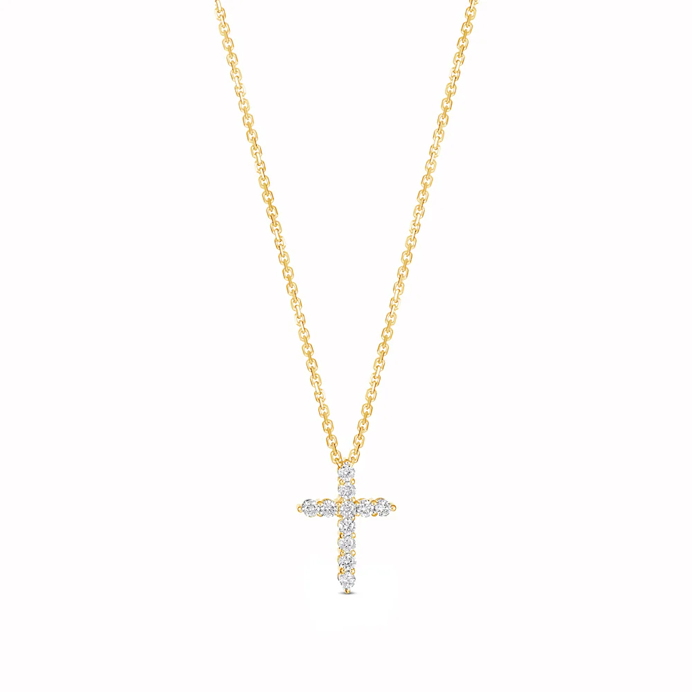 Stella Diamond Cross Necklace | Yellow Gold - Image 4