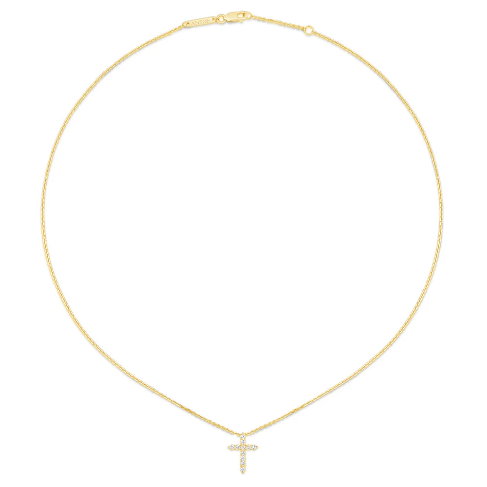 Stella Diamond Cross Necklace | Yellow Gold - Image 5